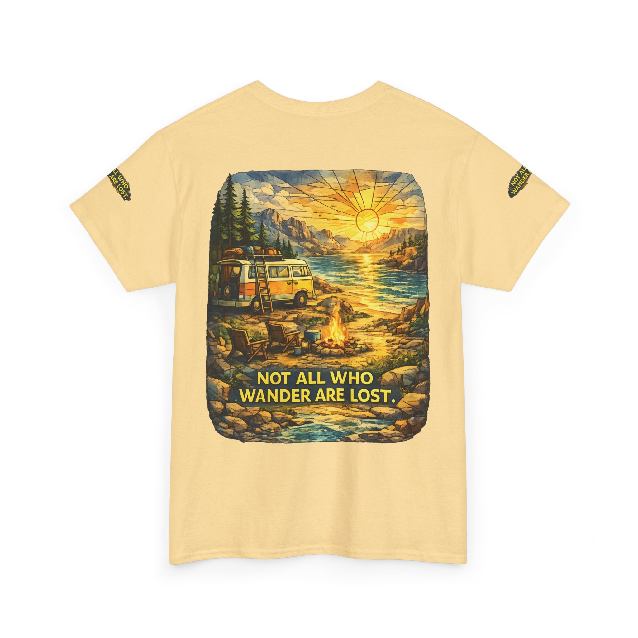4240490710283899791_2048.jpeg Unisex Heavy Cotton Tee — "Not All Who Wander Are Lost " Design Cubic-Line