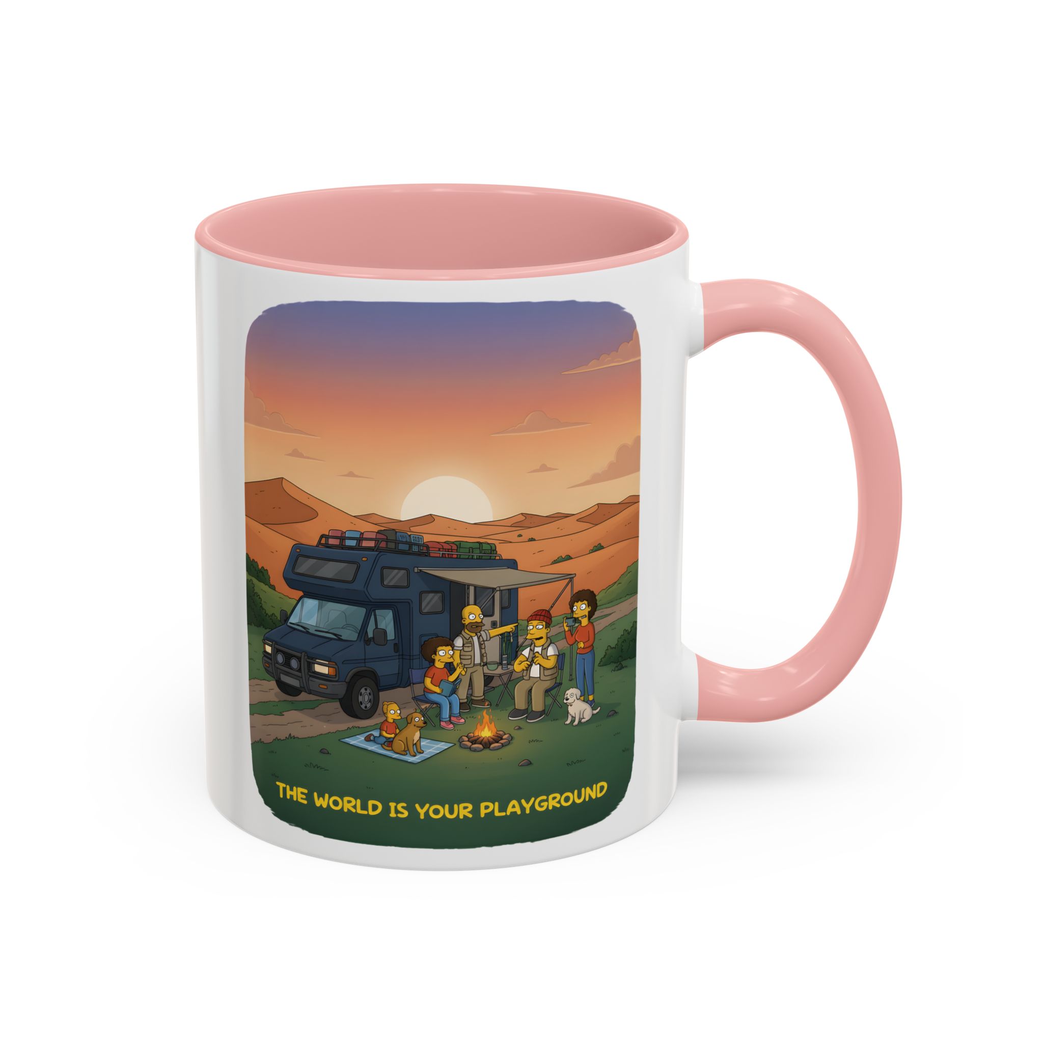 Accent Coffee Mug (11, 15oz) — "The World Is Your playground" Design Sitcom-Line