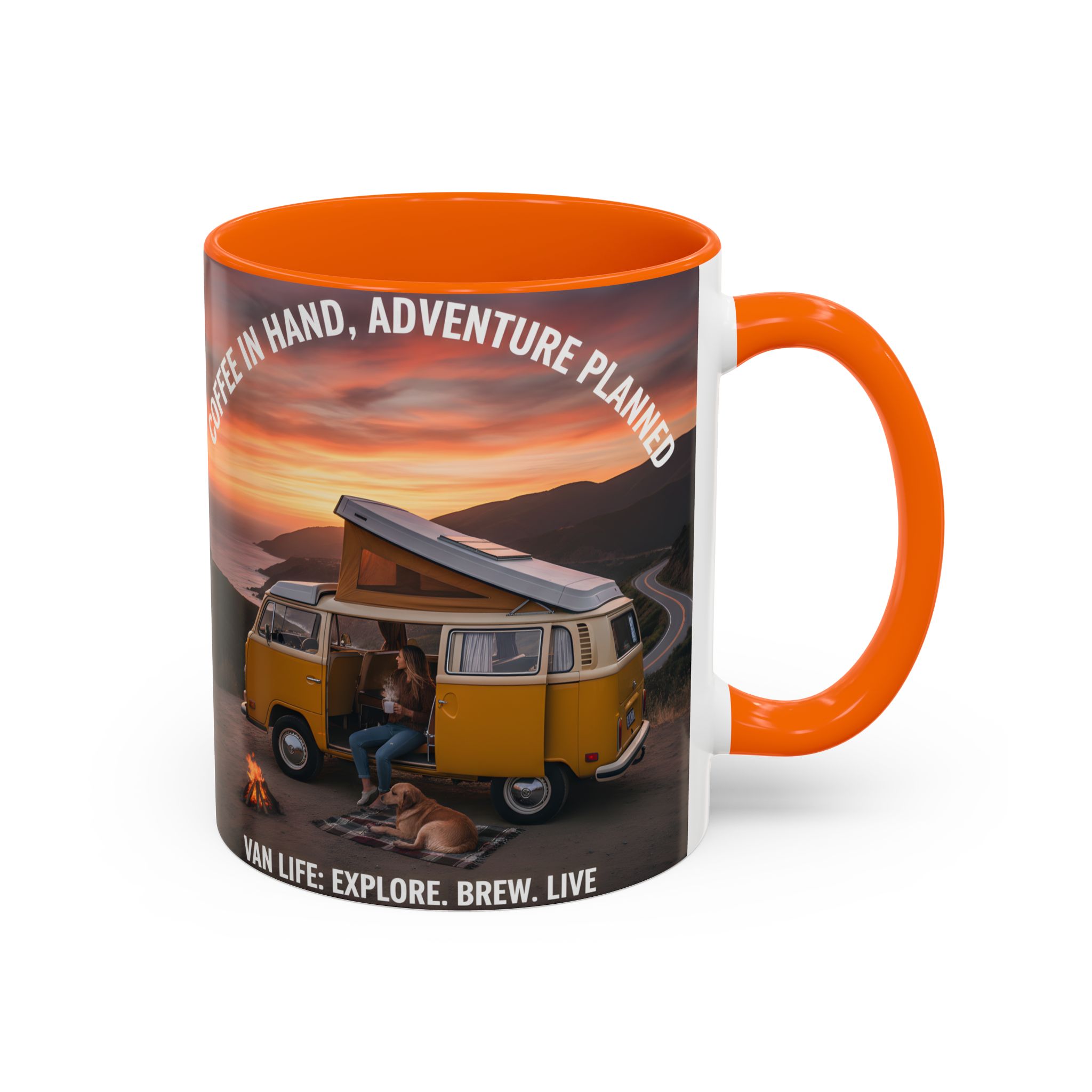 Accent Coffee Mug (11, 15oz) - "Coffee in Hand, Adventure Planned"