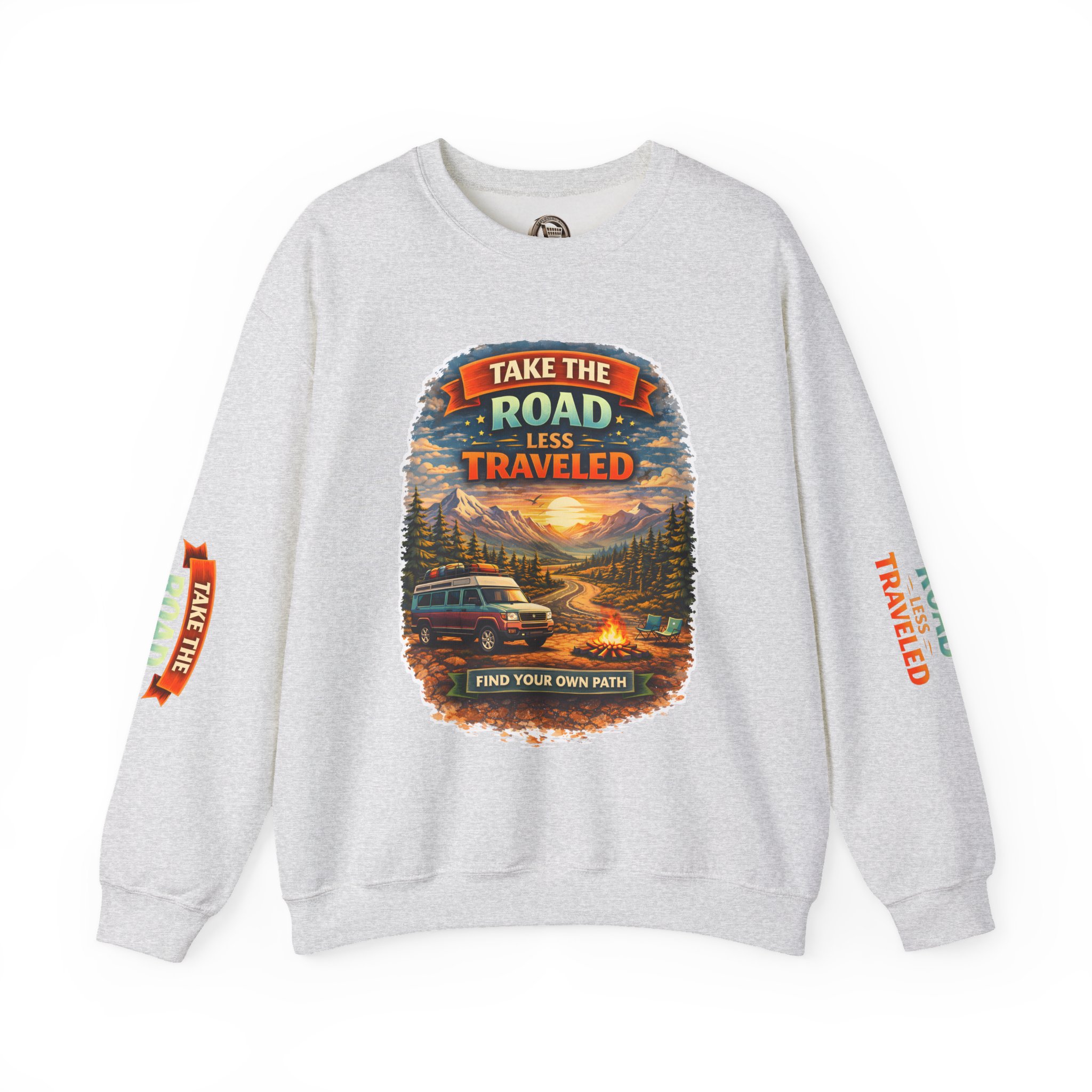 4246861676800821402_2048.jpeg Unisex Heavy Blend™ Crewneck Sweatshirt — "Take The Road Less Traveled" Design Scenic-Line