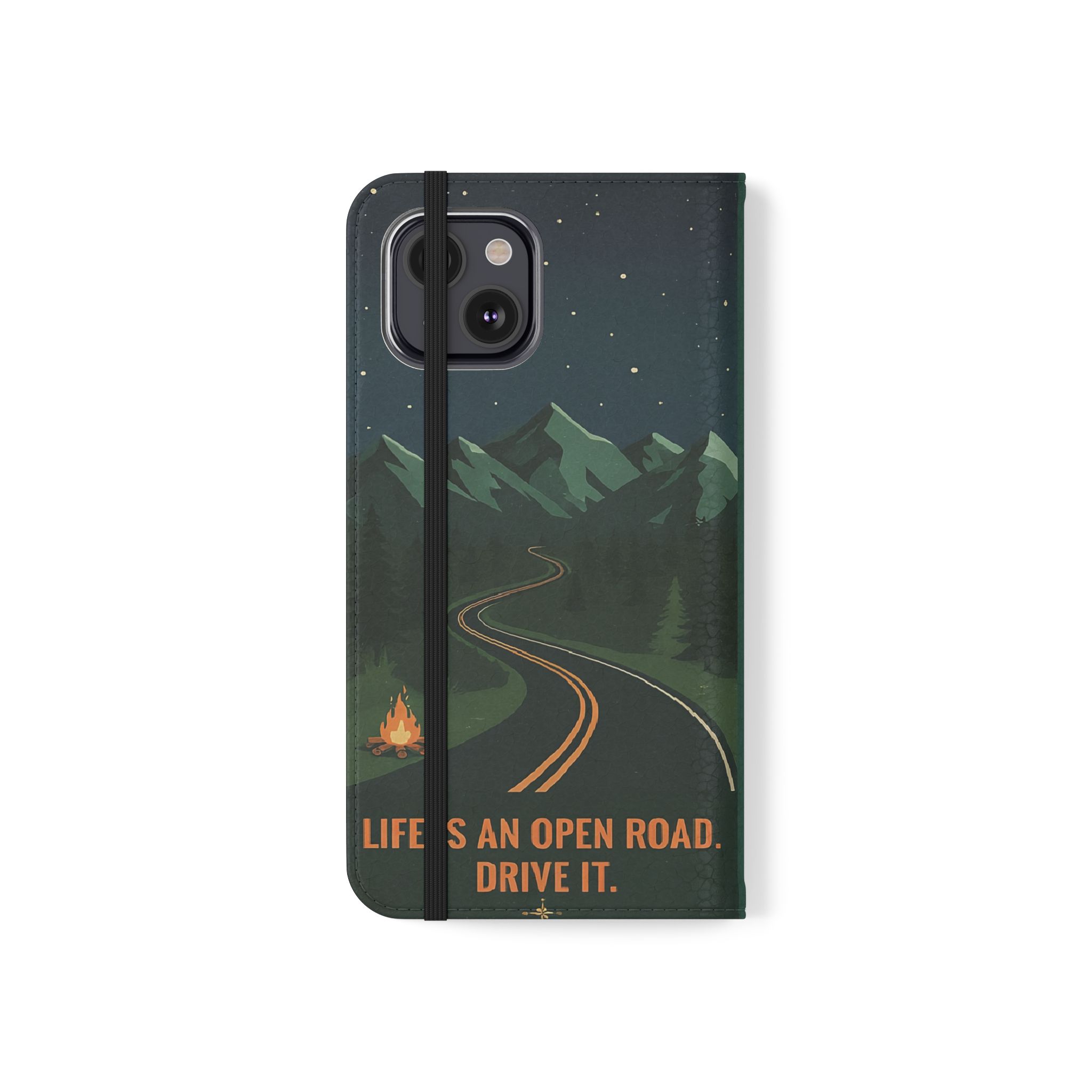 Flip Phone Case — "Roam More Worry Less - Life Is An Open Road" Phone Wallet