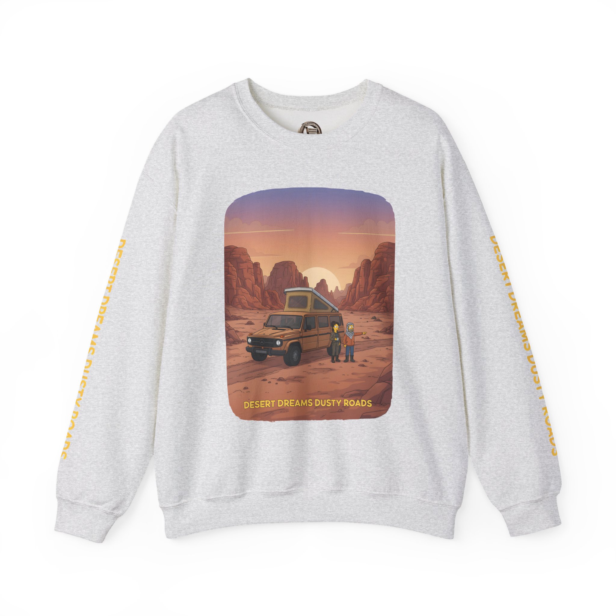 Unisex Heavy Blend™ Crewneck Sweatshirt — "Desert Dreams Dusty Roads" Design Sitcom-Line