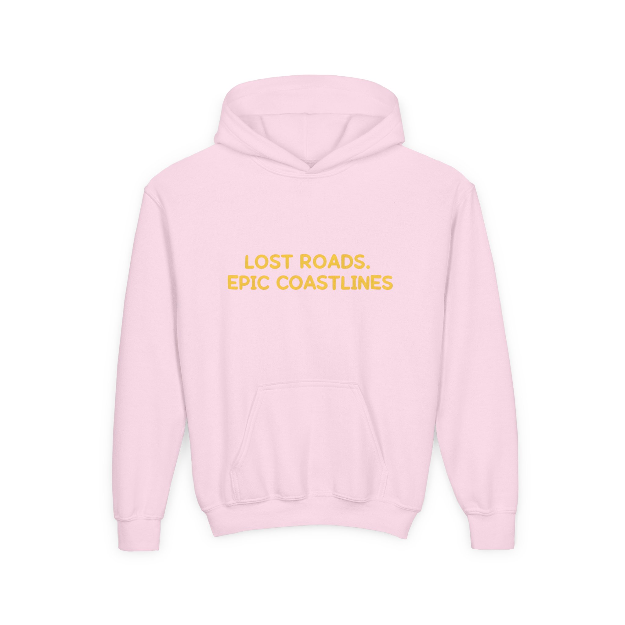 Youth Hoodie(Gildan) – "Lost Roads Epic Coastlines" (Design Sitcom-Line)