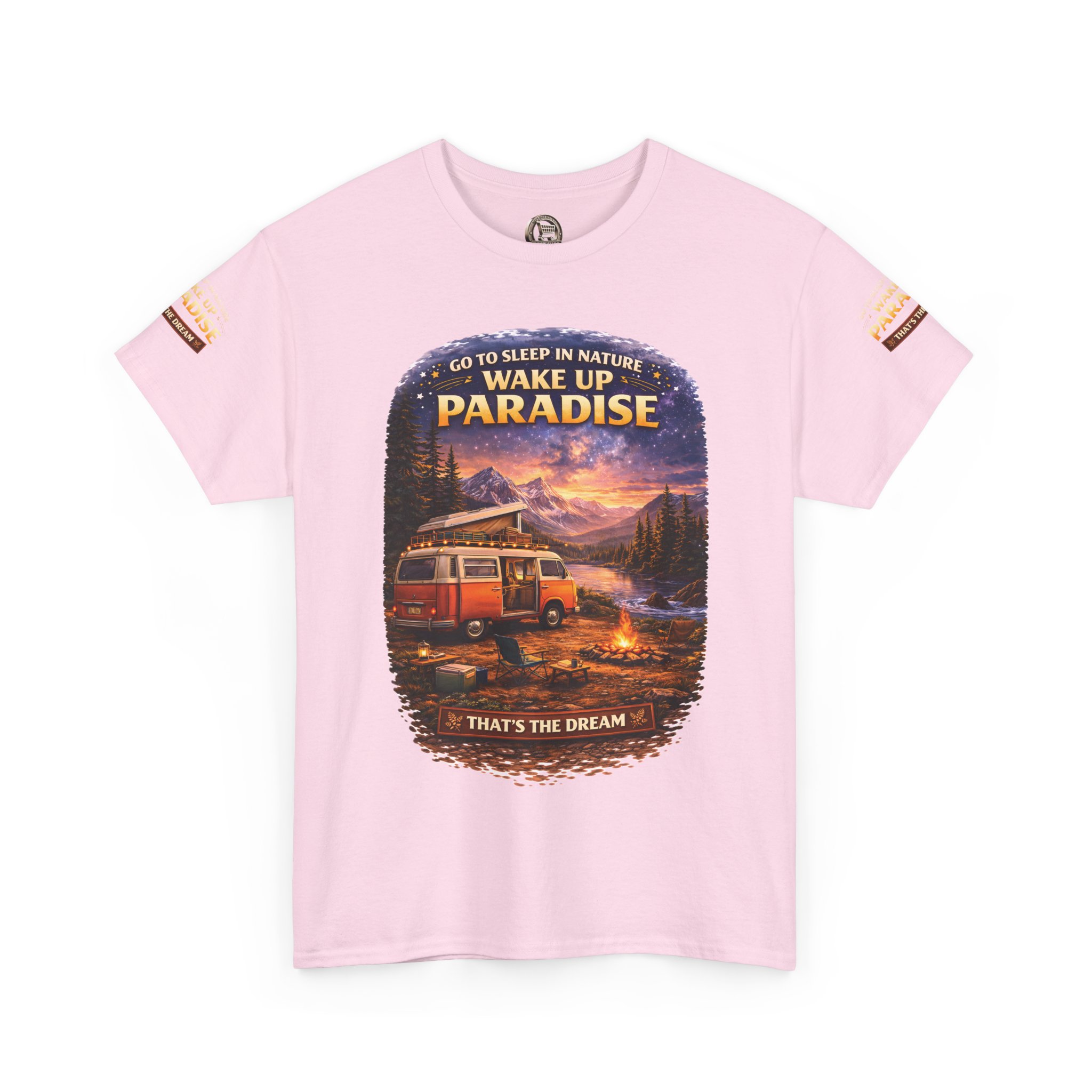 Unisex Heavy Cotton Tee — "Go To Sleep In Nature " Design Scenic-Line
