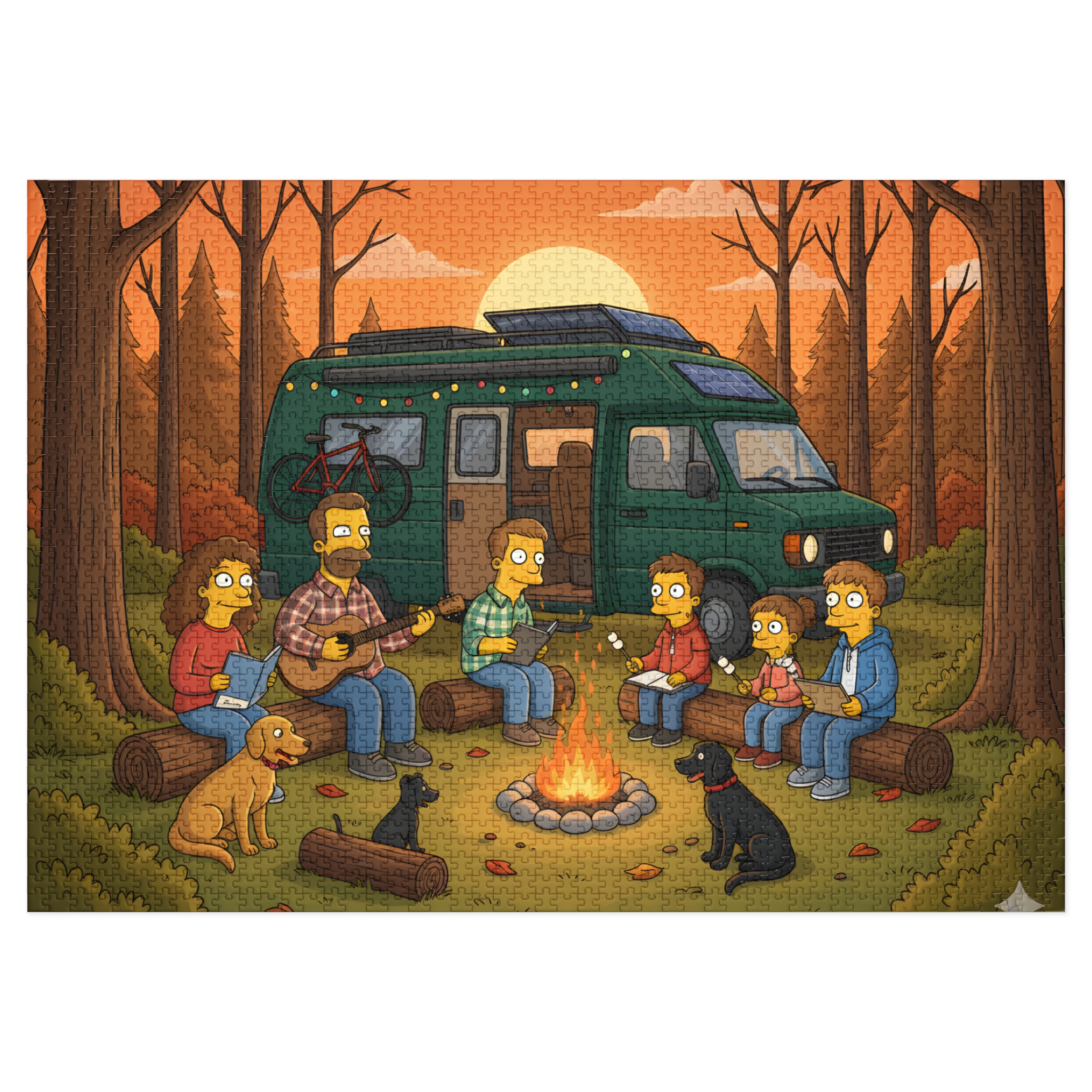 Jigsaw Puzzle with Tin — Scenic Camper Van Campfire