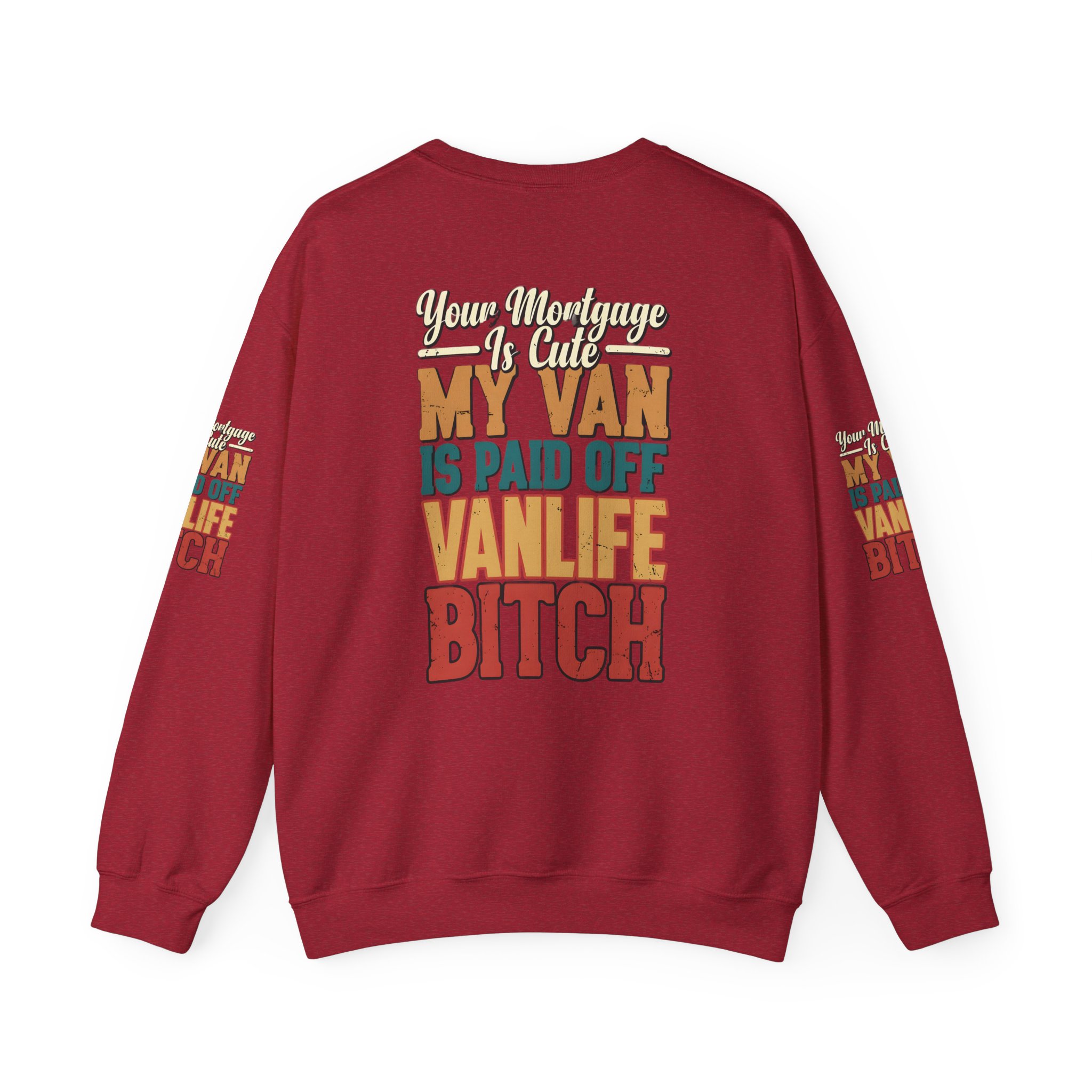 Unisex Heavy Blend™ Crewneck Sweatshirt — "Your Mortgage Is Cute" Design F**K-Line