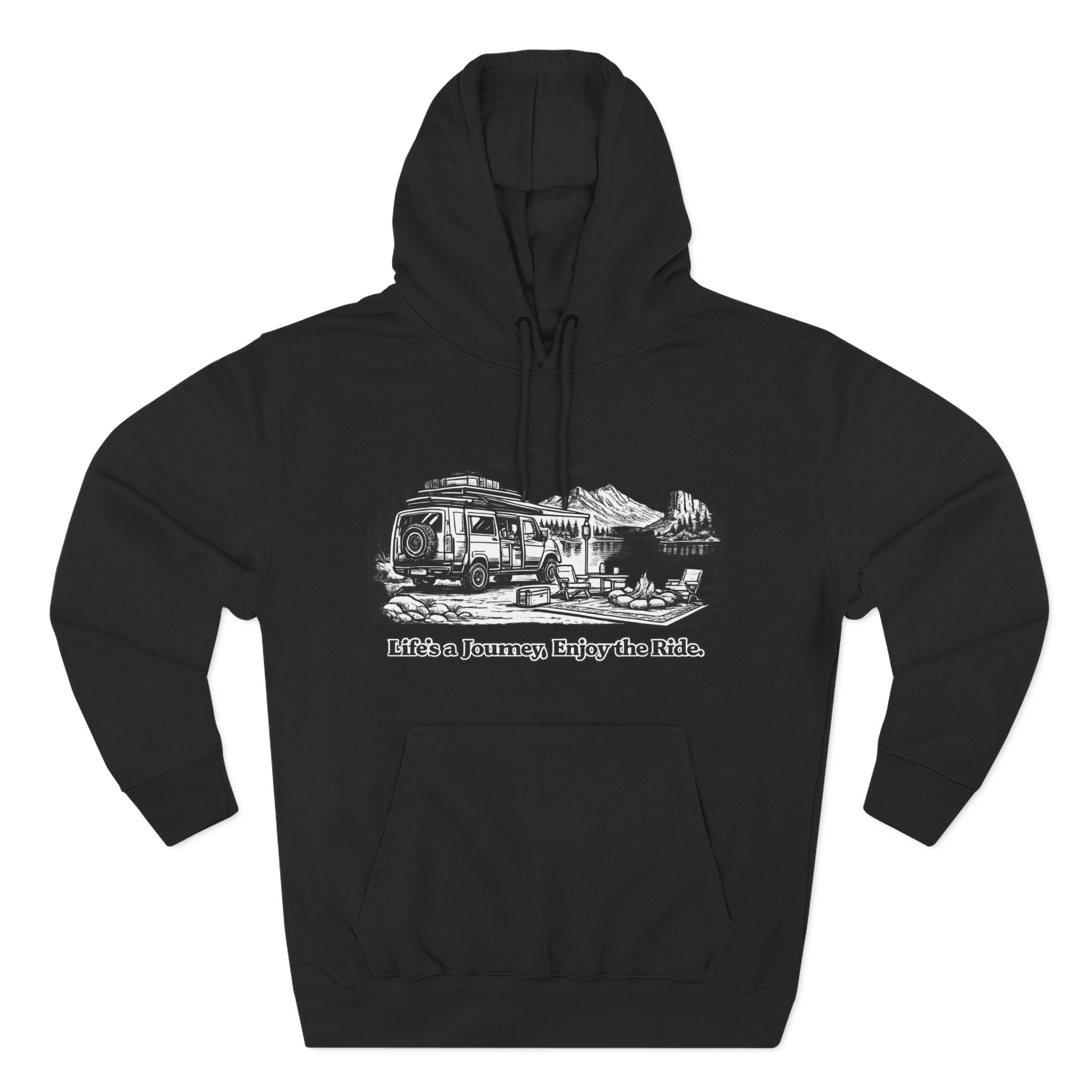 4274230069573709191_2048.jpeg Three-Panel Fleece Hoodie - "Lifes A Journey,Enjoy The Ride" Design Minimal-Line