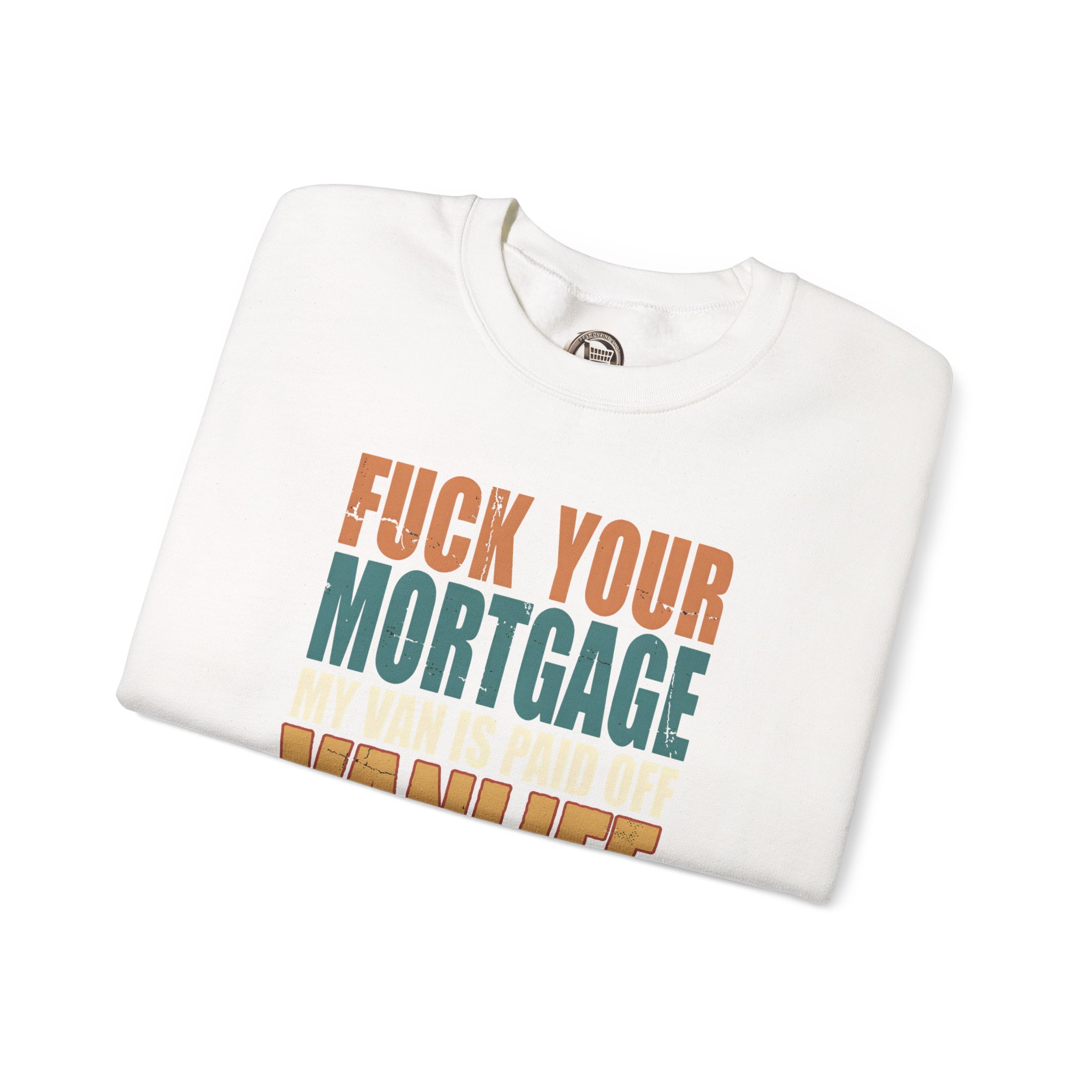 Unisex Heavy Blend™ Crewneck Sweatshirt — "Fuck Your Mortgage" Design F**K-Line
