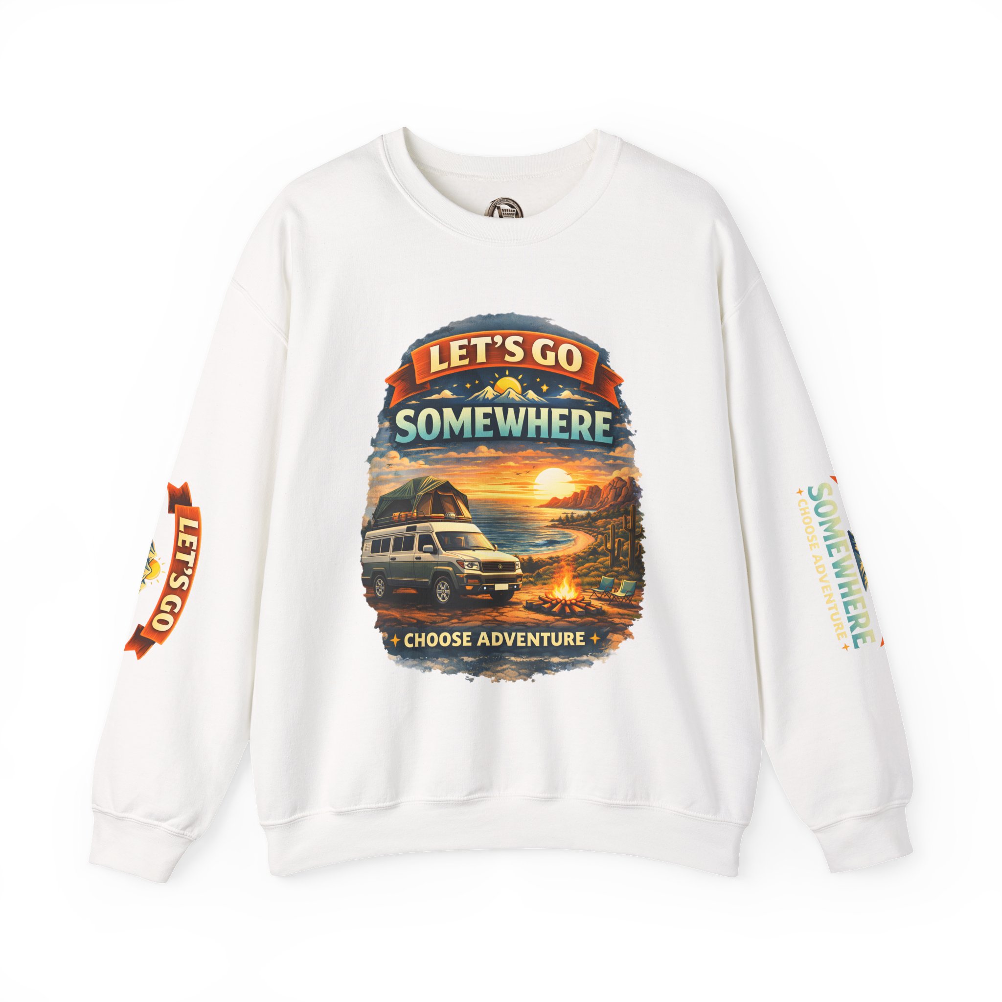 42761484520214462_2048.jpeg Unisex Heavy Blend™ Crewneck Sweatshirt — "Lets Go Somewhere" Design Scenic-Line