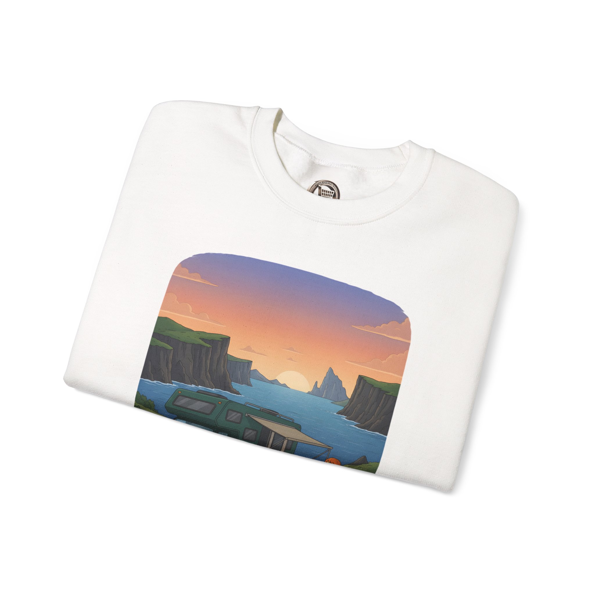Unisex Heavy Blend™ Crewneck Sweatshirt — "Adventure Awaits-Go Find It"" Design Sitcom-Line