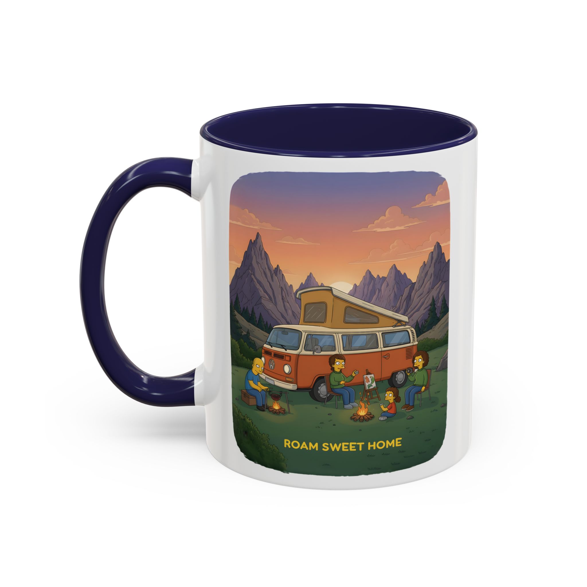 Accent Coffee Mug (11, 15oz) — "Roam Sweet Home" Design Sitcom-Line