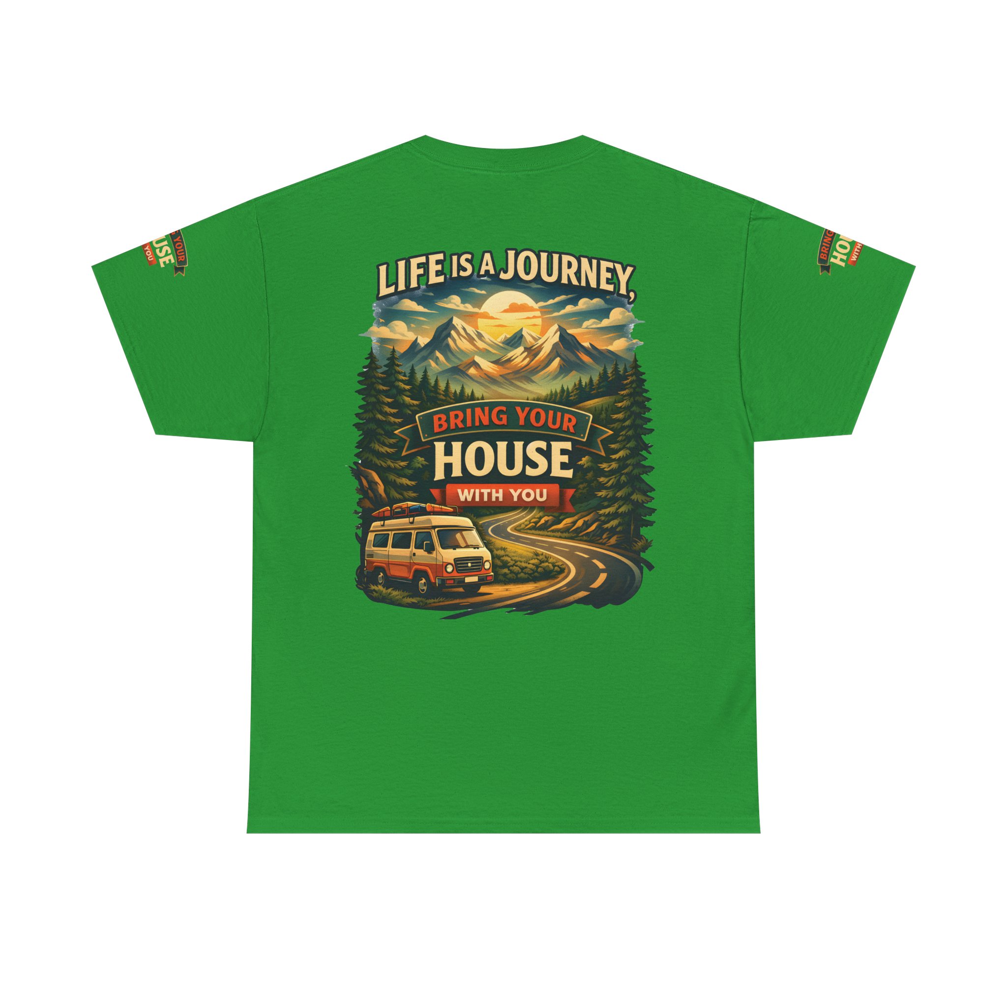 4288351725438239740_2048.jpeg Unisex Heavy Cotton Tee — "Live Is A Journey-Bring Your House With You" Design Scenic-Line
