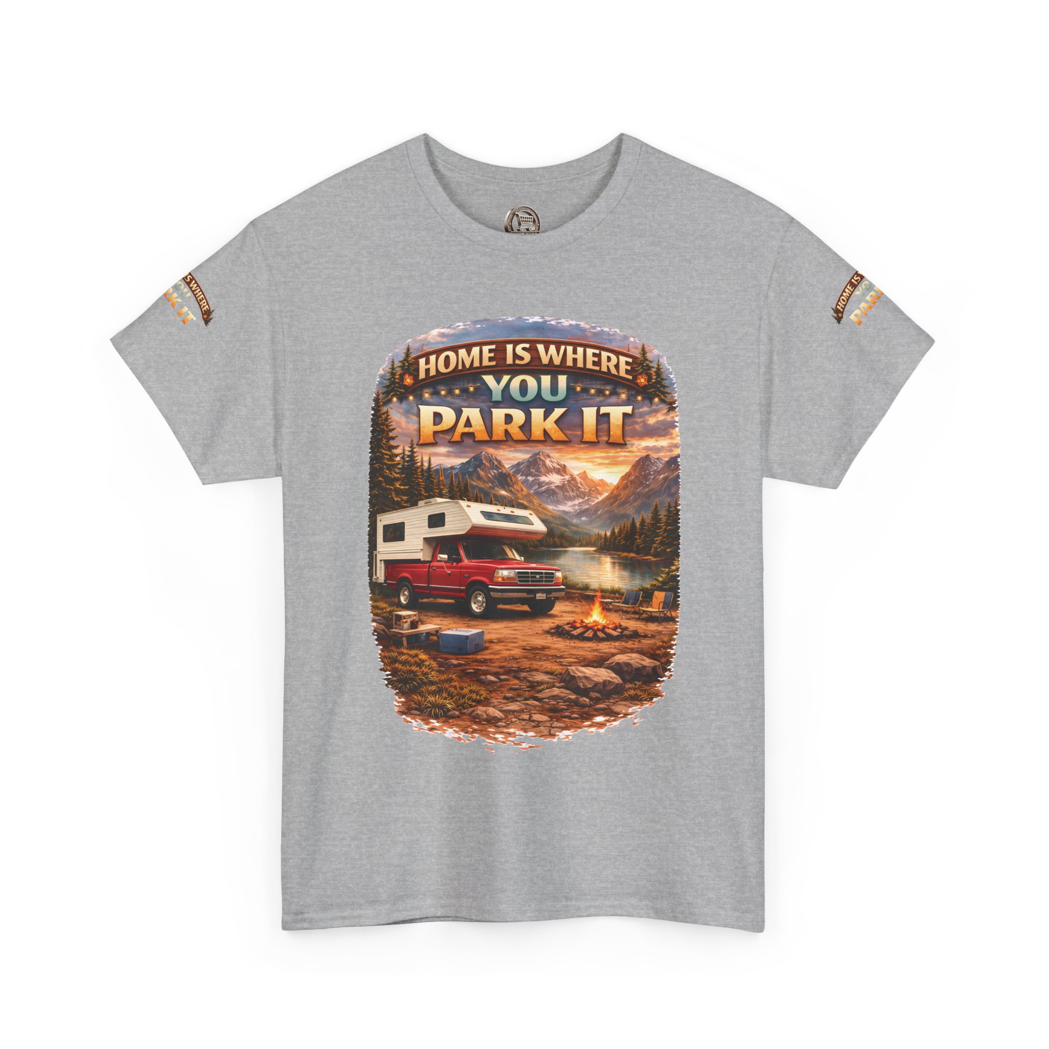 4290574649121787100_2048.jpeg Unisex Heavy Cotton Tee — "Home Is Where You Park It" Design Scenic-Line