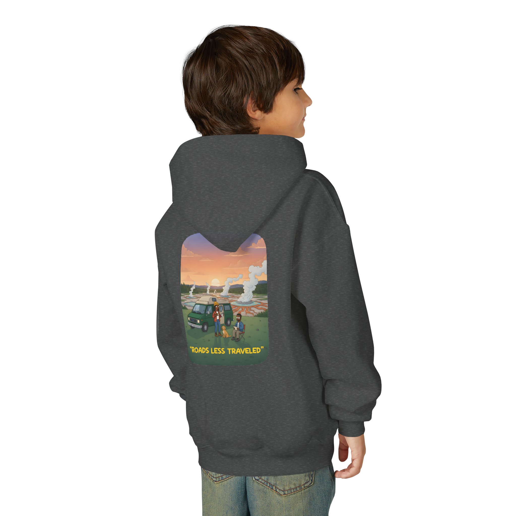 Youth Hoodie(Gildan) – "Roads Less Traveled" (Design Sitcom-Line)
