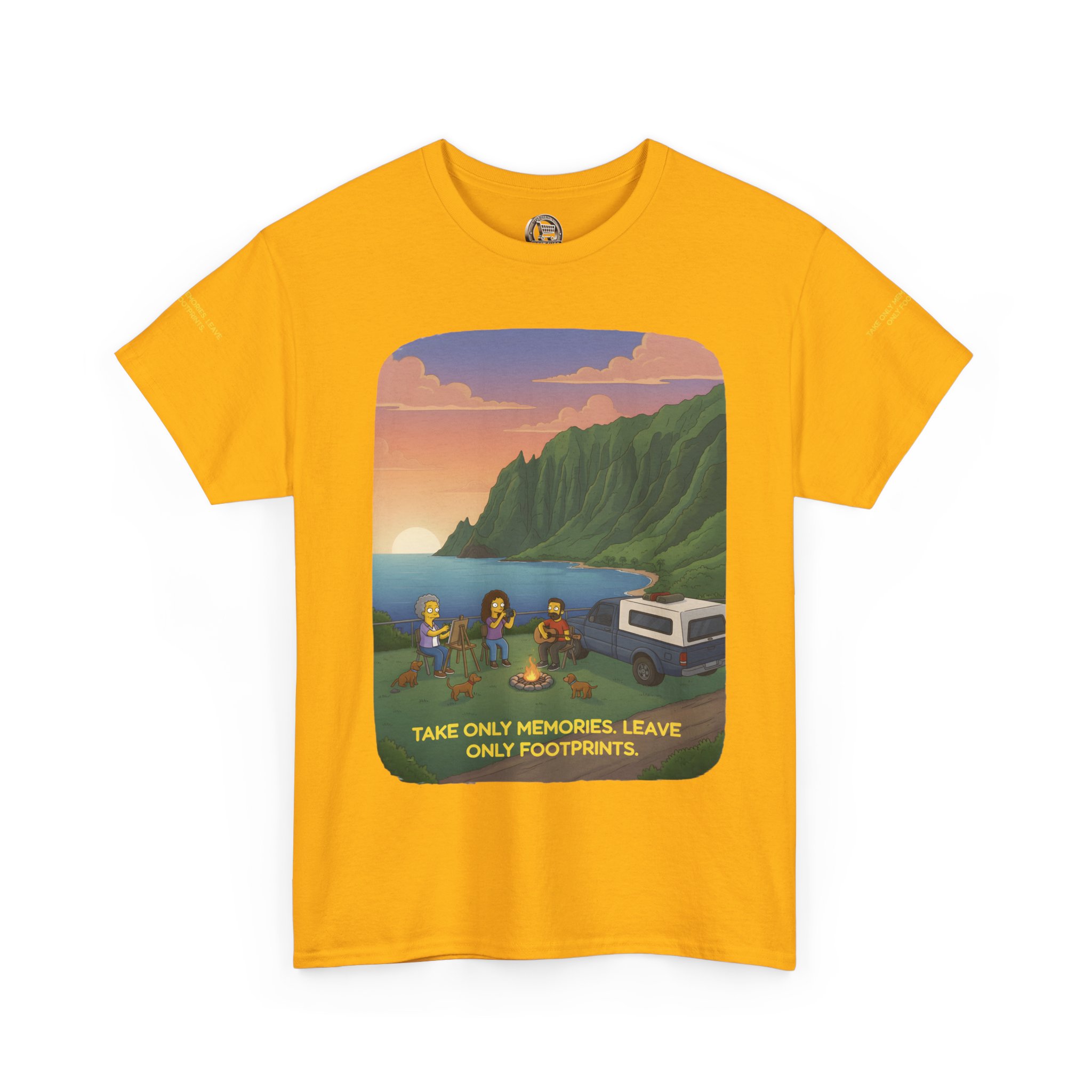 Unisex Heavy Cotton Tee — "Take Only Memories-Leave Only Footprints" Design Sitcom-Line