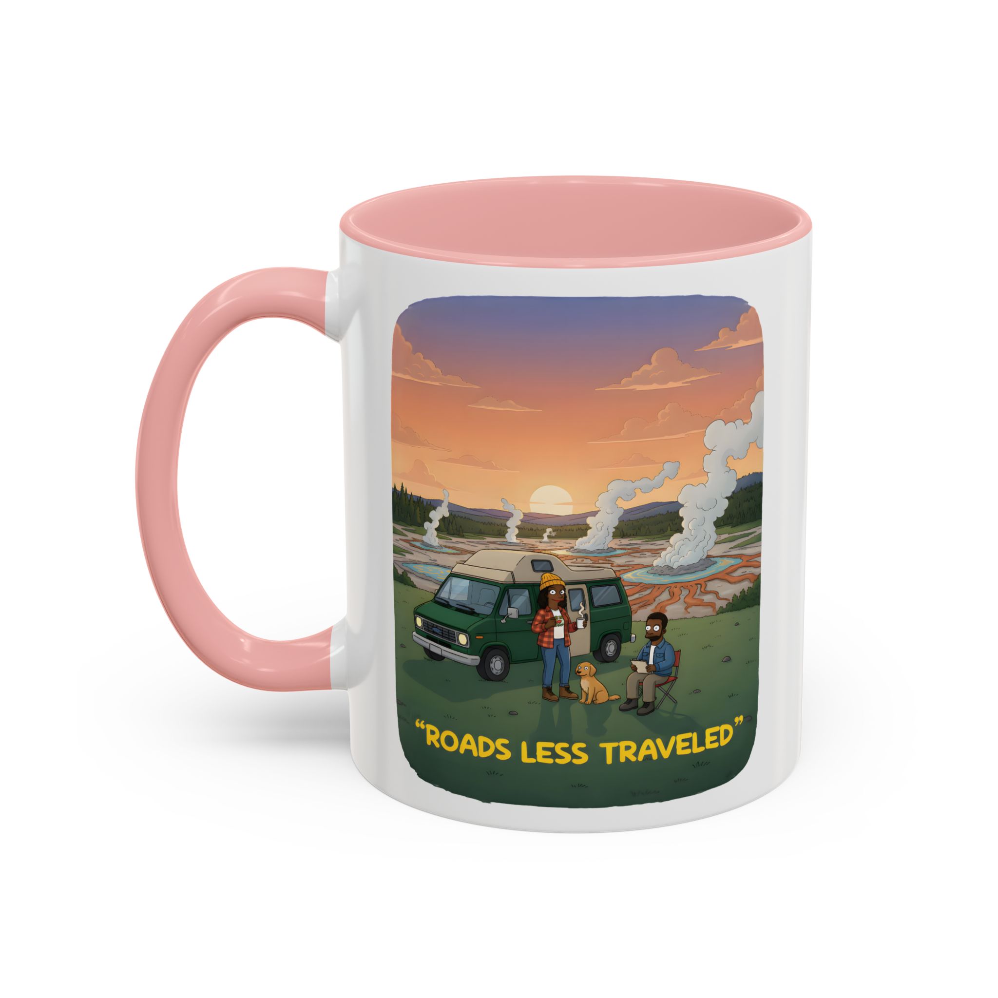 Accent Coffee Mug (11, 15oz) — "Roads Less Traveled" Design Sitcom-Line