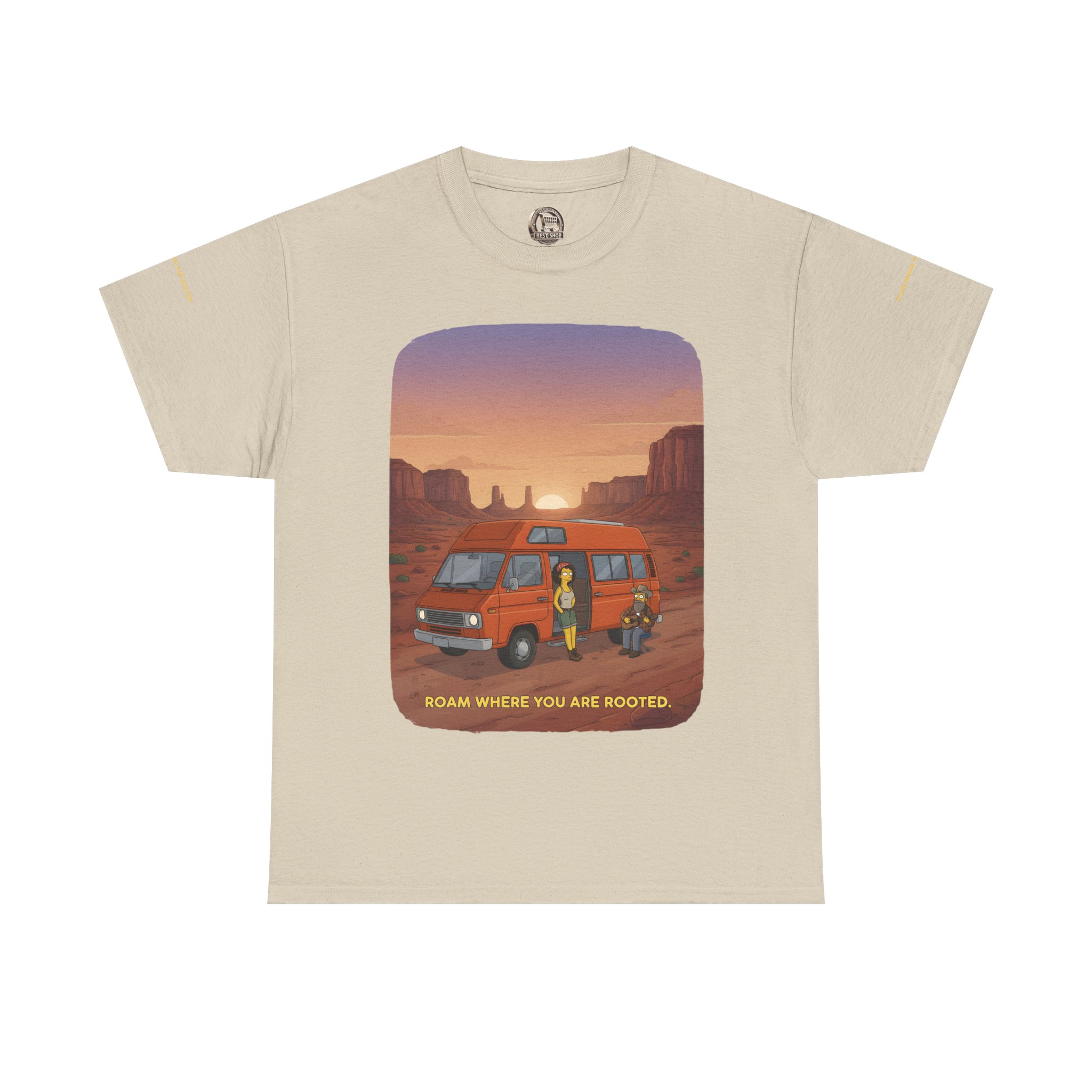 Unisex Heavy Cotton Tee — "Roam Where You Are Rooted" Design Sitcom-Line