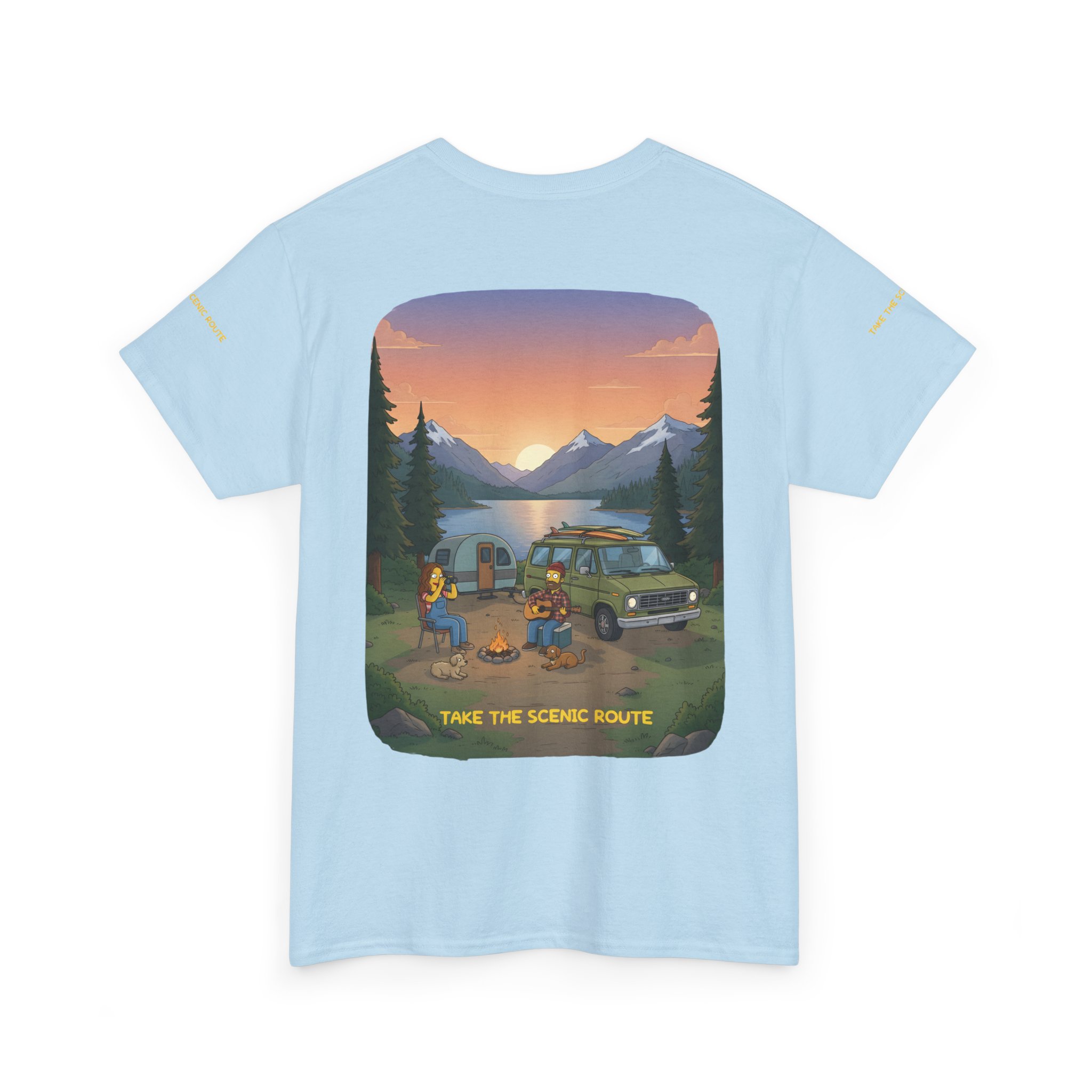Unisex Heavy Cotton Tee — "Take The Scenic Route" Design Sitcom-Line