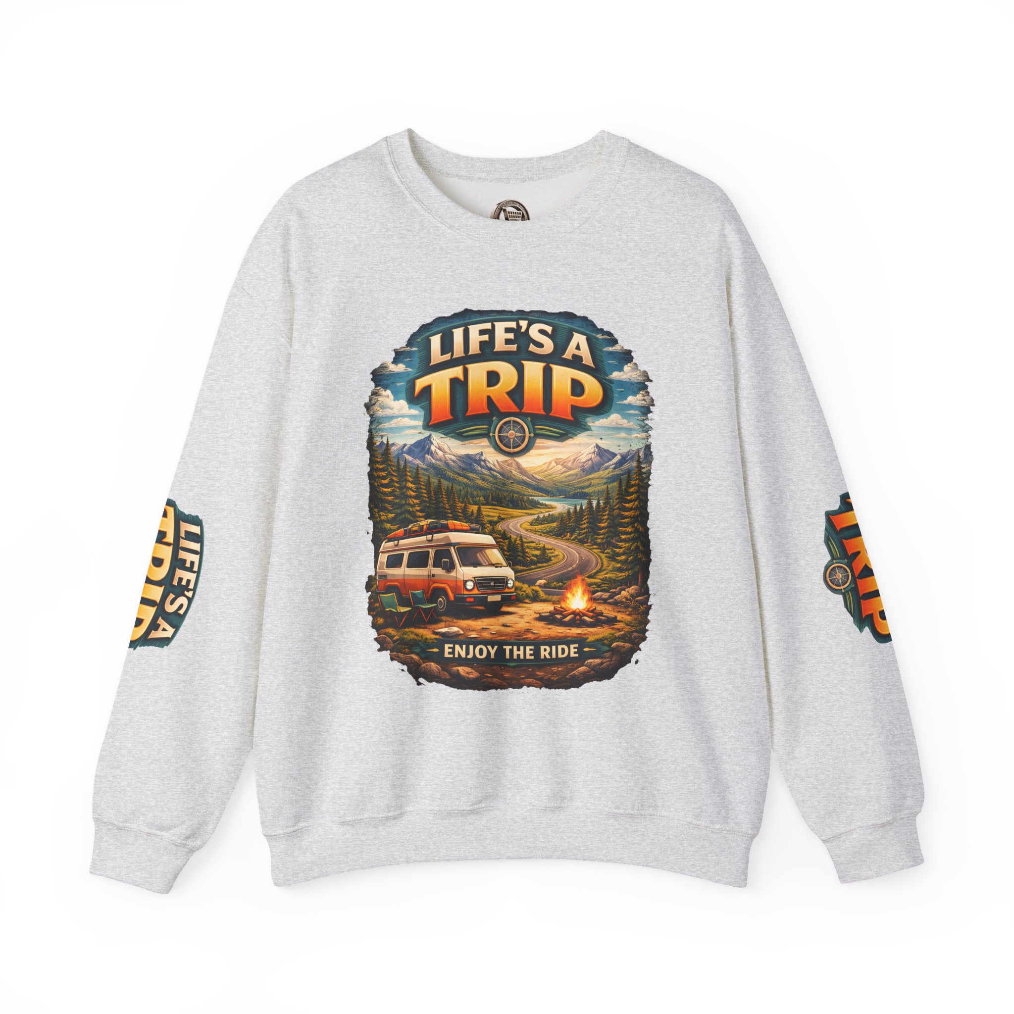 Unisex Heavy Blend™ Crewneck Sweatshirt — "Life s A Trip" Design Scenic-Line