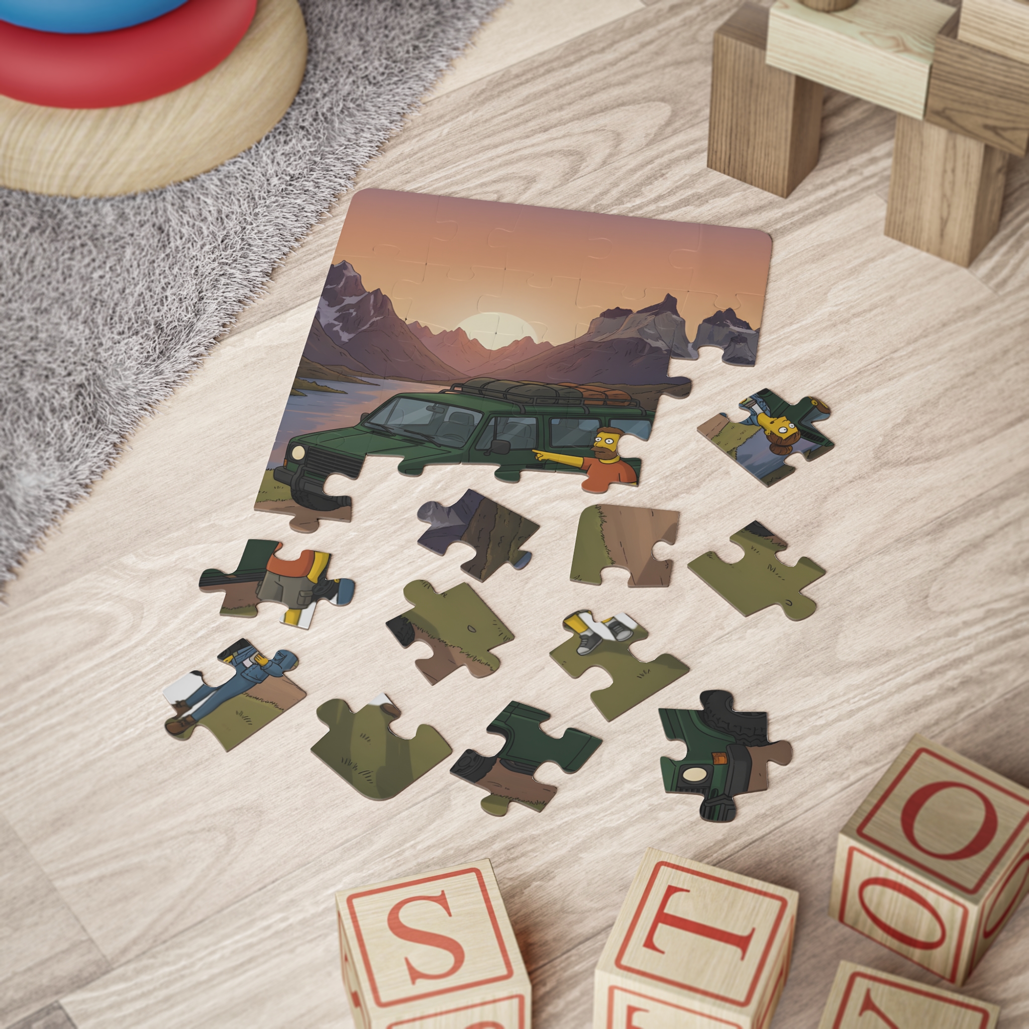 Kids' 30‑Piece Camping Puzzle — Outdoor Sunset Adventure Scene