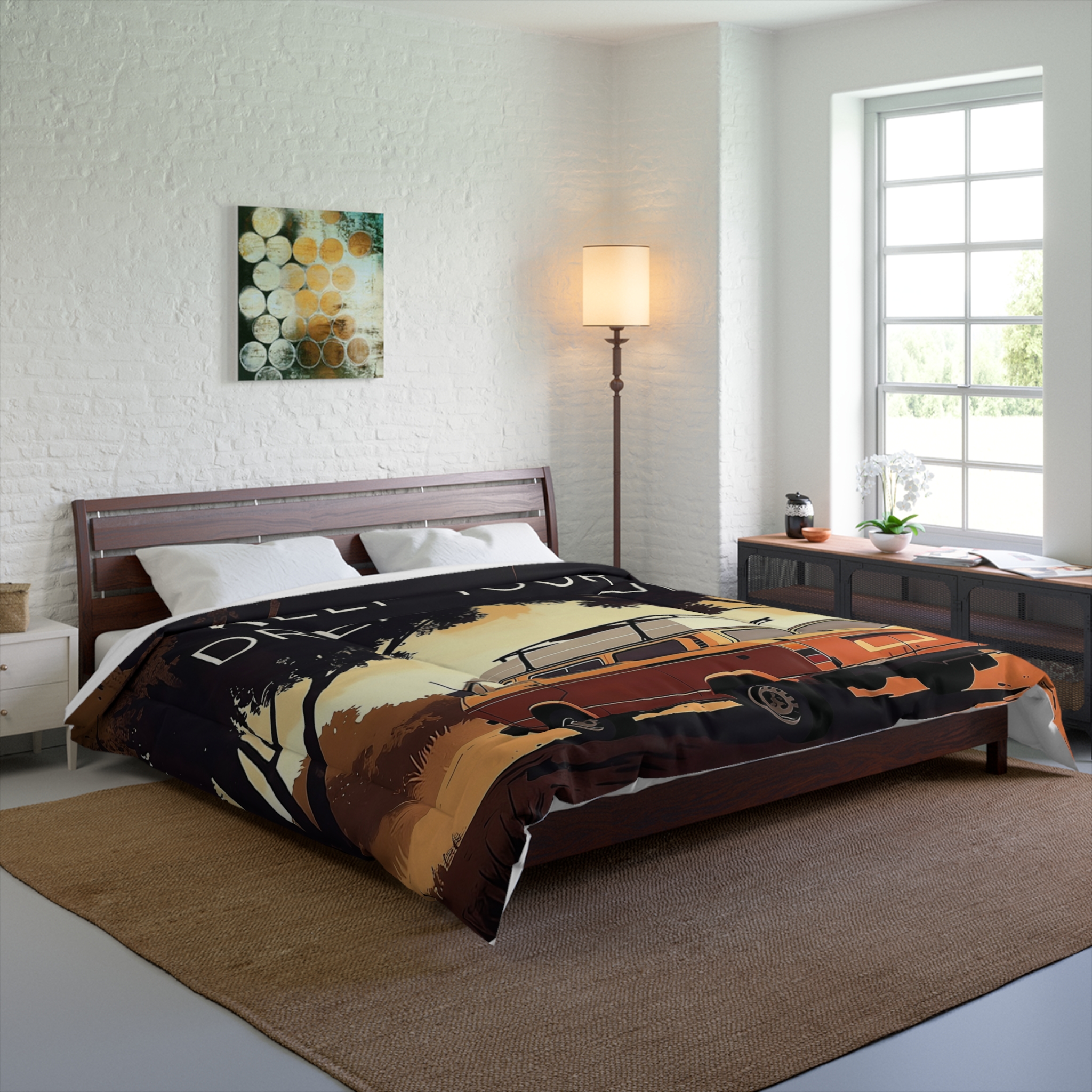 Comforter – “Vanlife Keep Your Dream Alive” Retro Camper Bedding