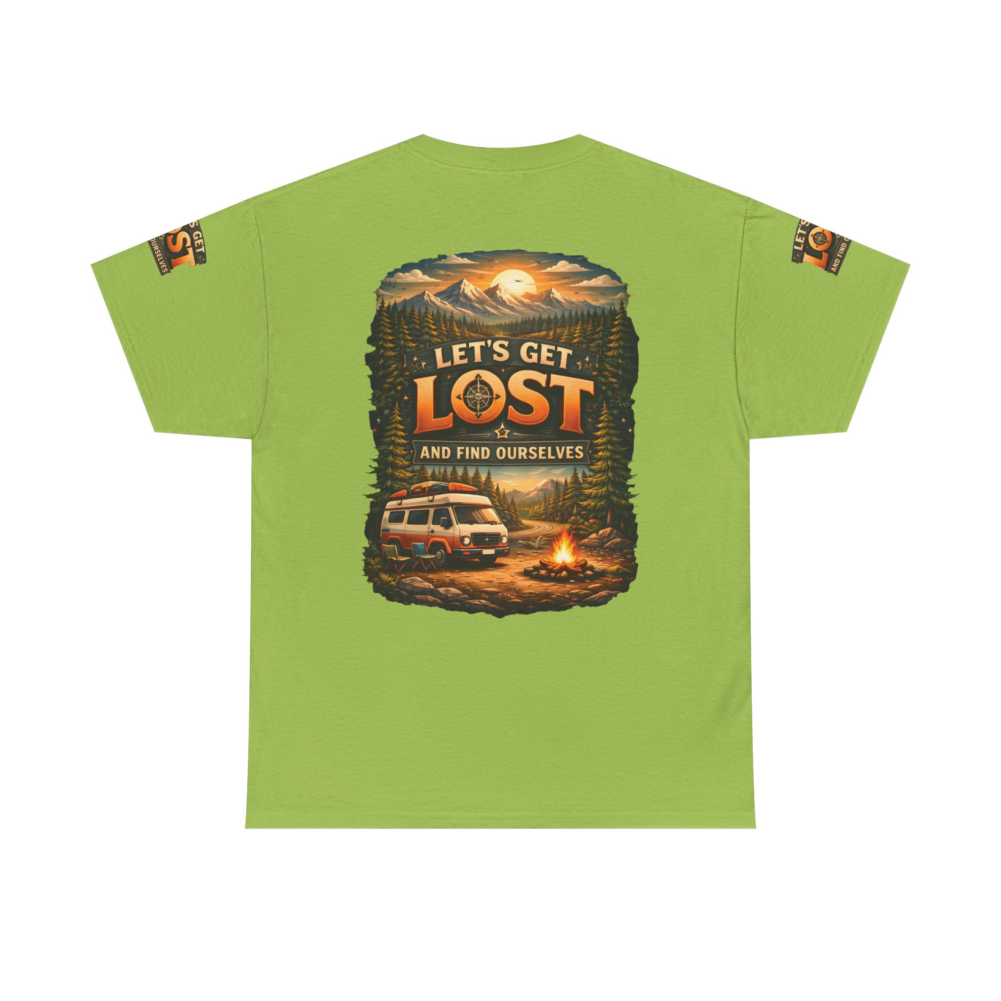 Unisex Heavy Cotton Tee — "Let´s Get Lost And Found Ourselfs" Design Scenic-Line