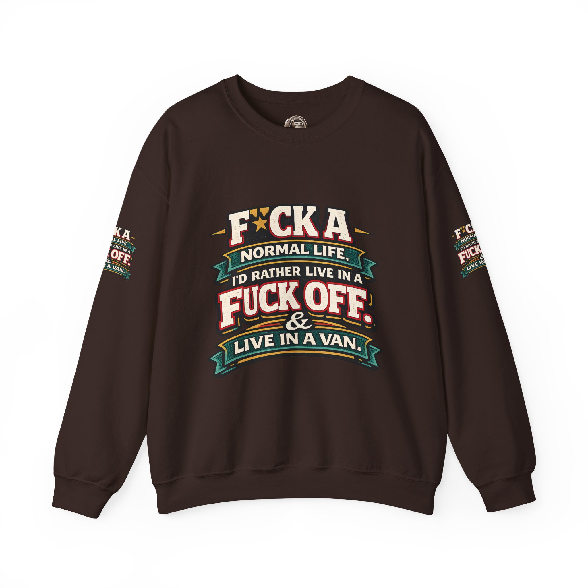 432732186002818689_2048.jpeg Unisex Heavy Blend™ Crewneck Sweatshirt — "Fuck A Normal Life" Design F**K-Line