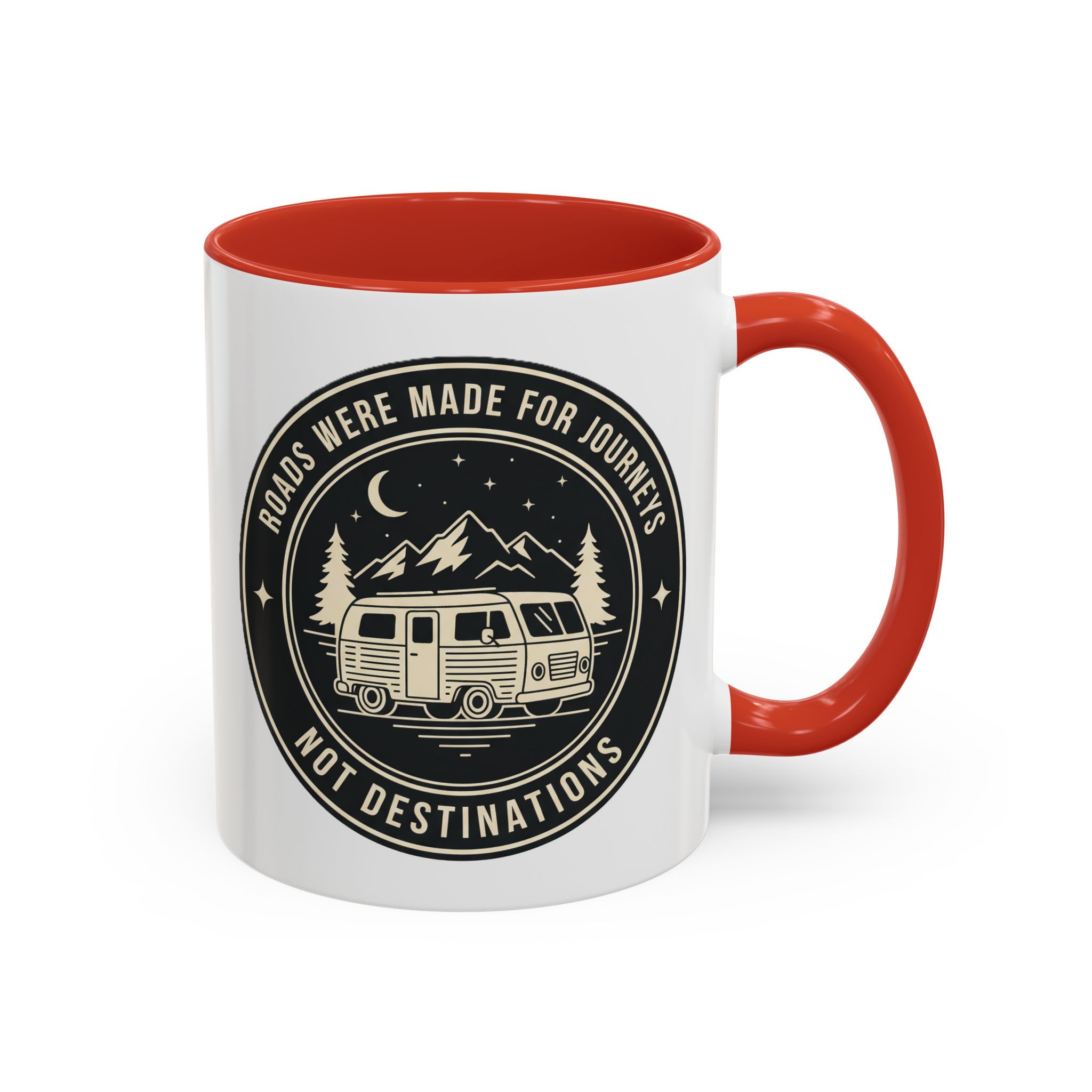 Coffee Mug — 'ROAD WHERE MADE FOR JOURNEYS-NOT DESTINATIONS'  (11/15oz) (Both sides printed)
