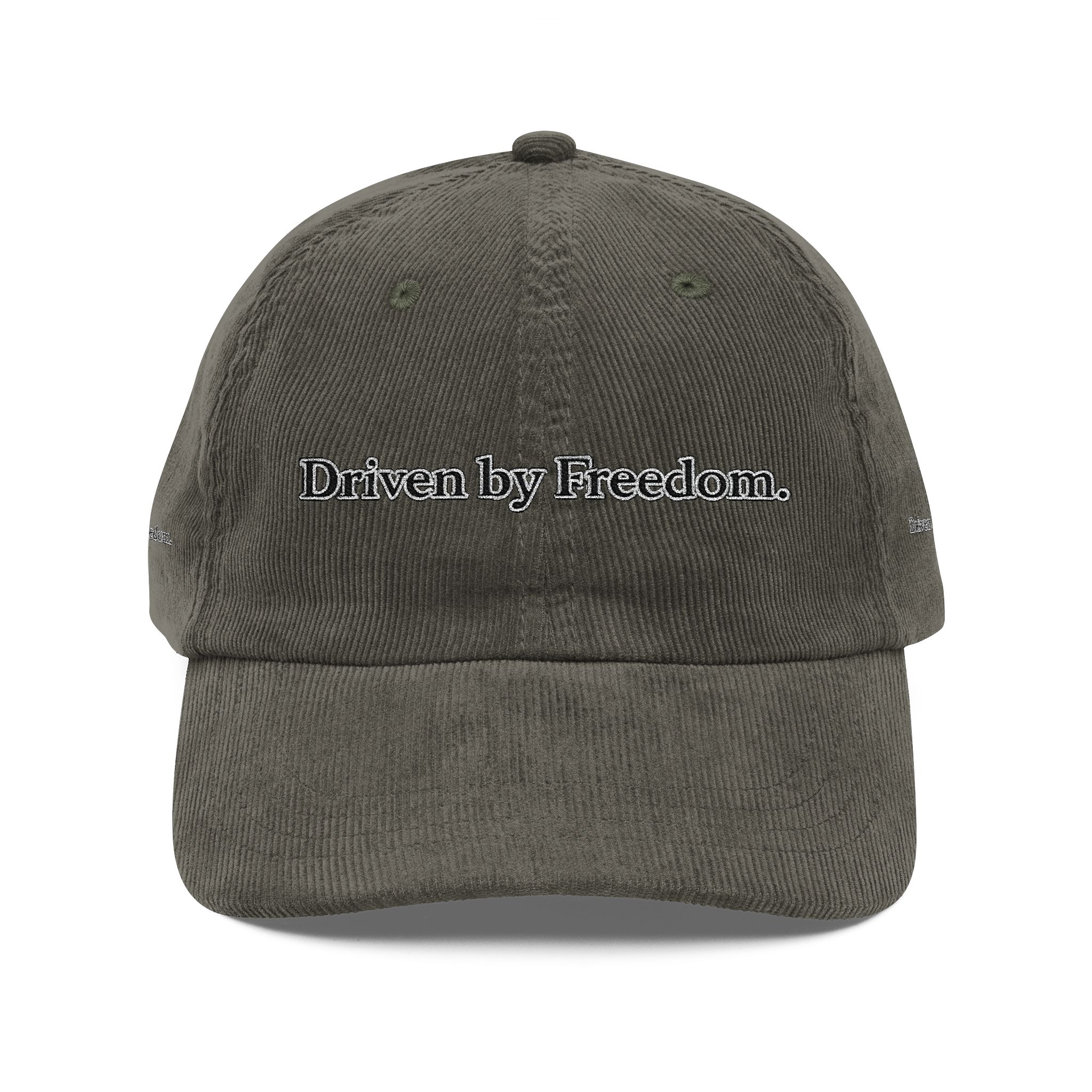 433033592411520170_2048-1.jpeg Vintage Corduroy Cap (Embroidery) — "Driven By Freedom" Embroidered Hat