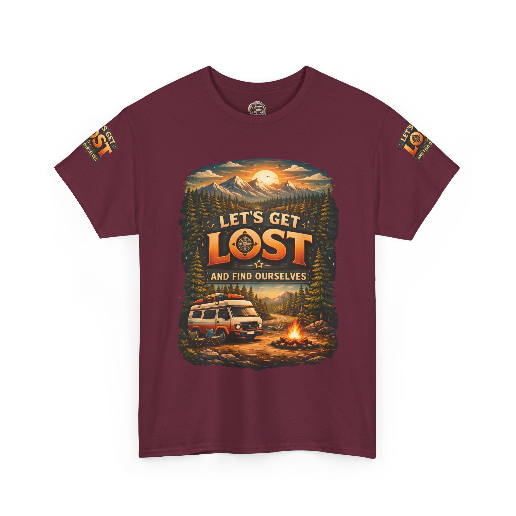 Unisex Heavy Cotton Tee — "Let´s Get Lost And Found Ourselfs" Design Scenic-Line