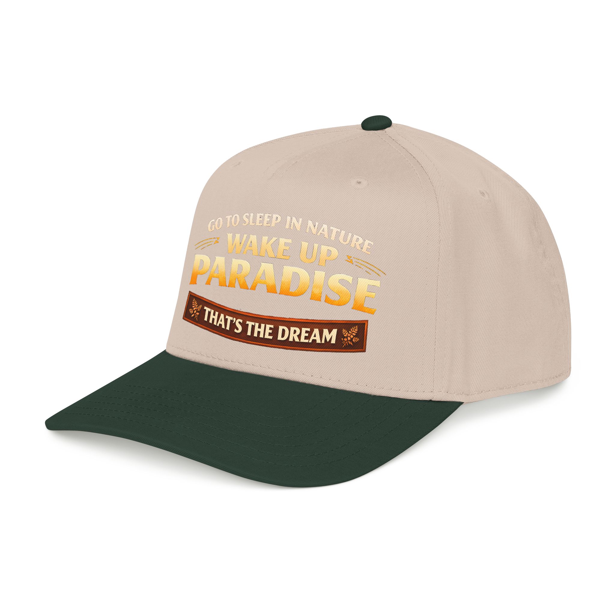 Baseball Cap - "Go sleep Nature-Wake Up Paradise" Design Scenic-Line