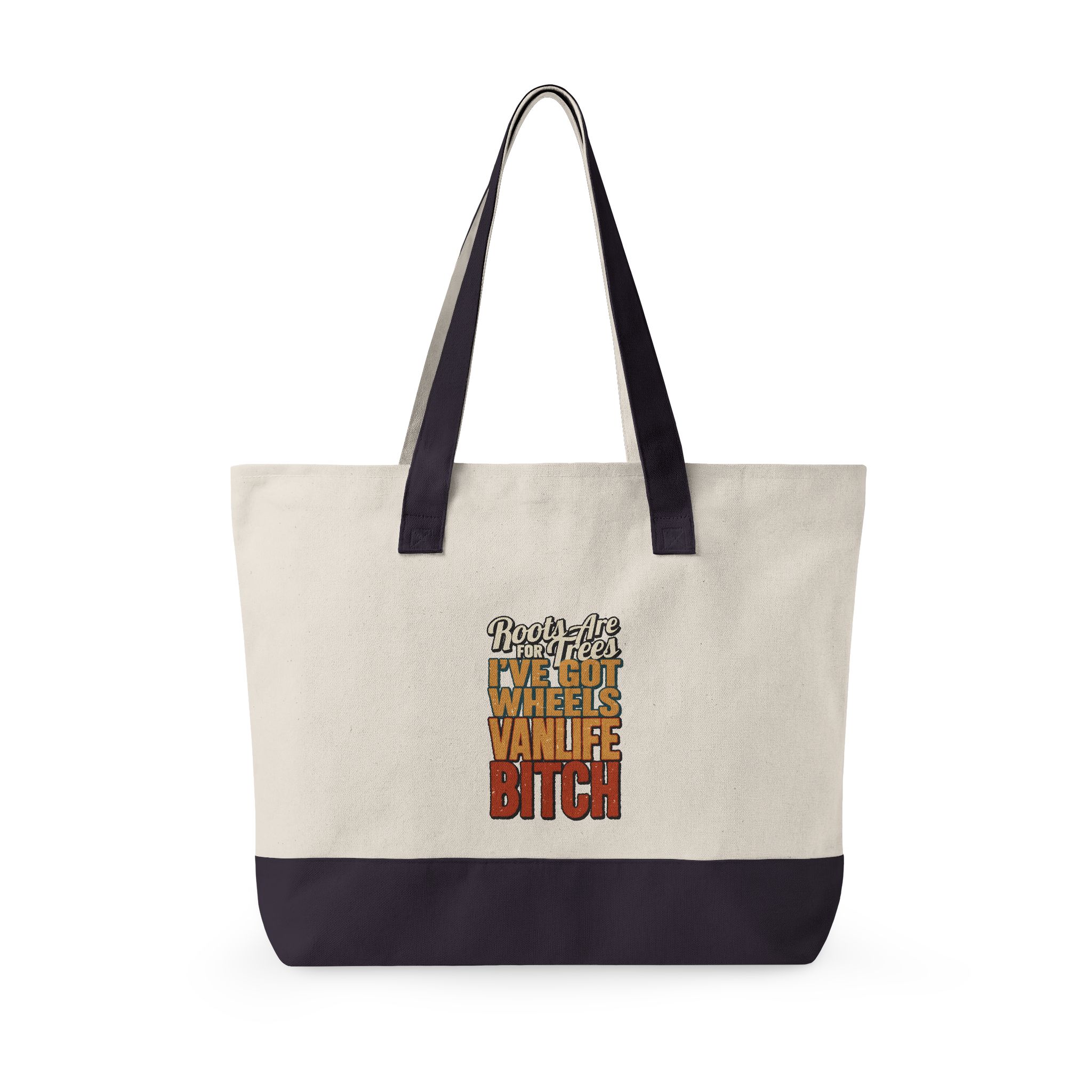 Zippered Canvas Tote — "Roots Are For Trees" (Design F**K-Line)