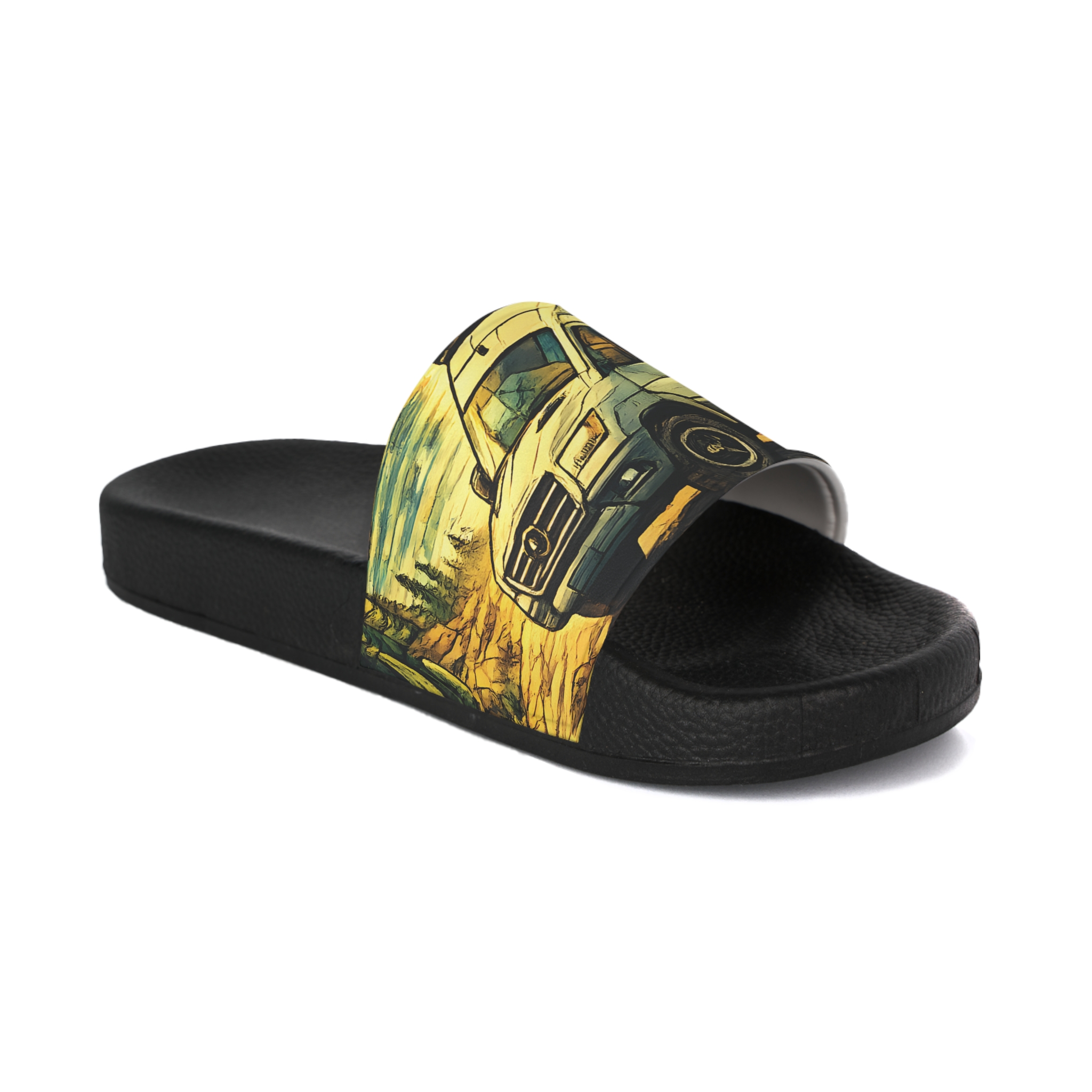 Women's Slide Sandals - Mercedes Camper Van Slides (Cubic-Line)
