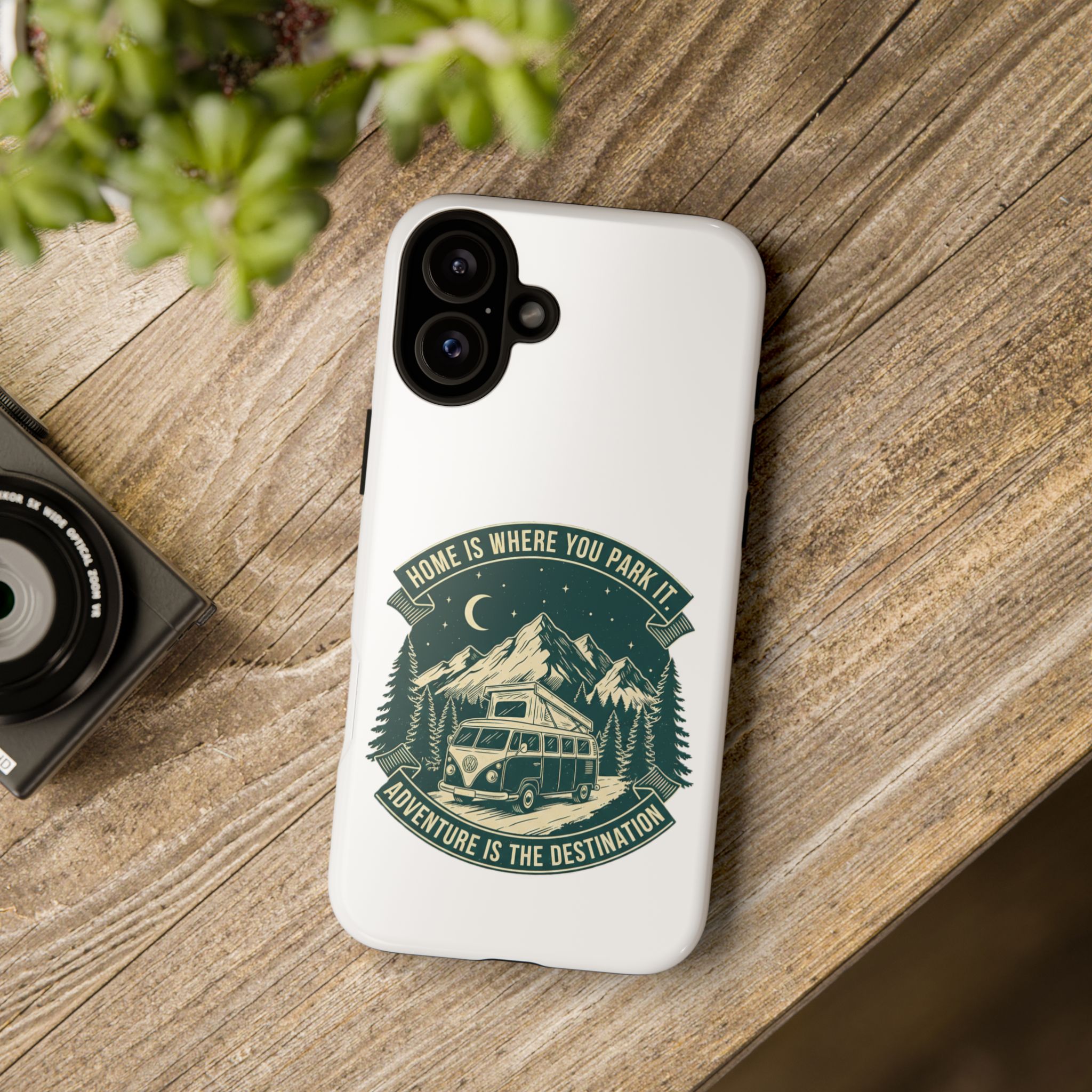 Phone Case — "Home Is Where You Park It-Adventure is the destination" Camper Van Design