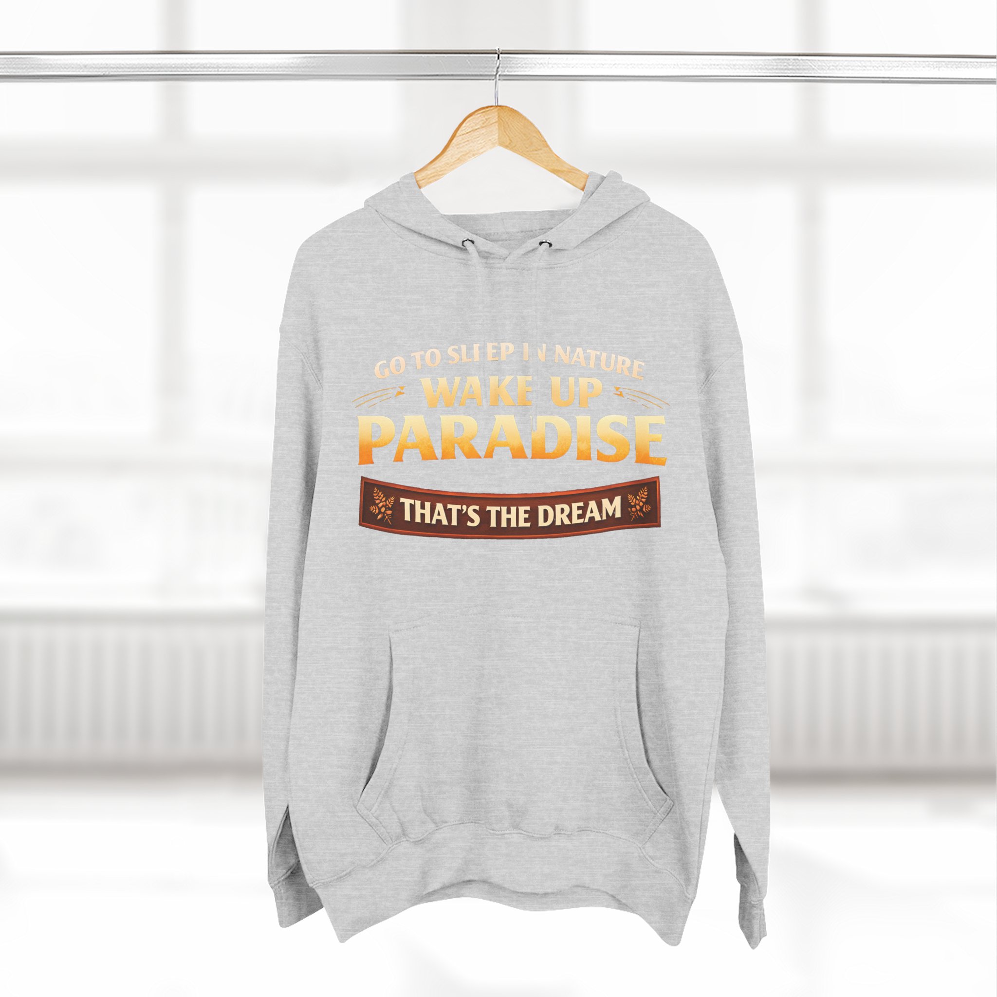 Three-Panel Fleece Hoodie - "Go To Sleep In Nature " Design Scenic-Line