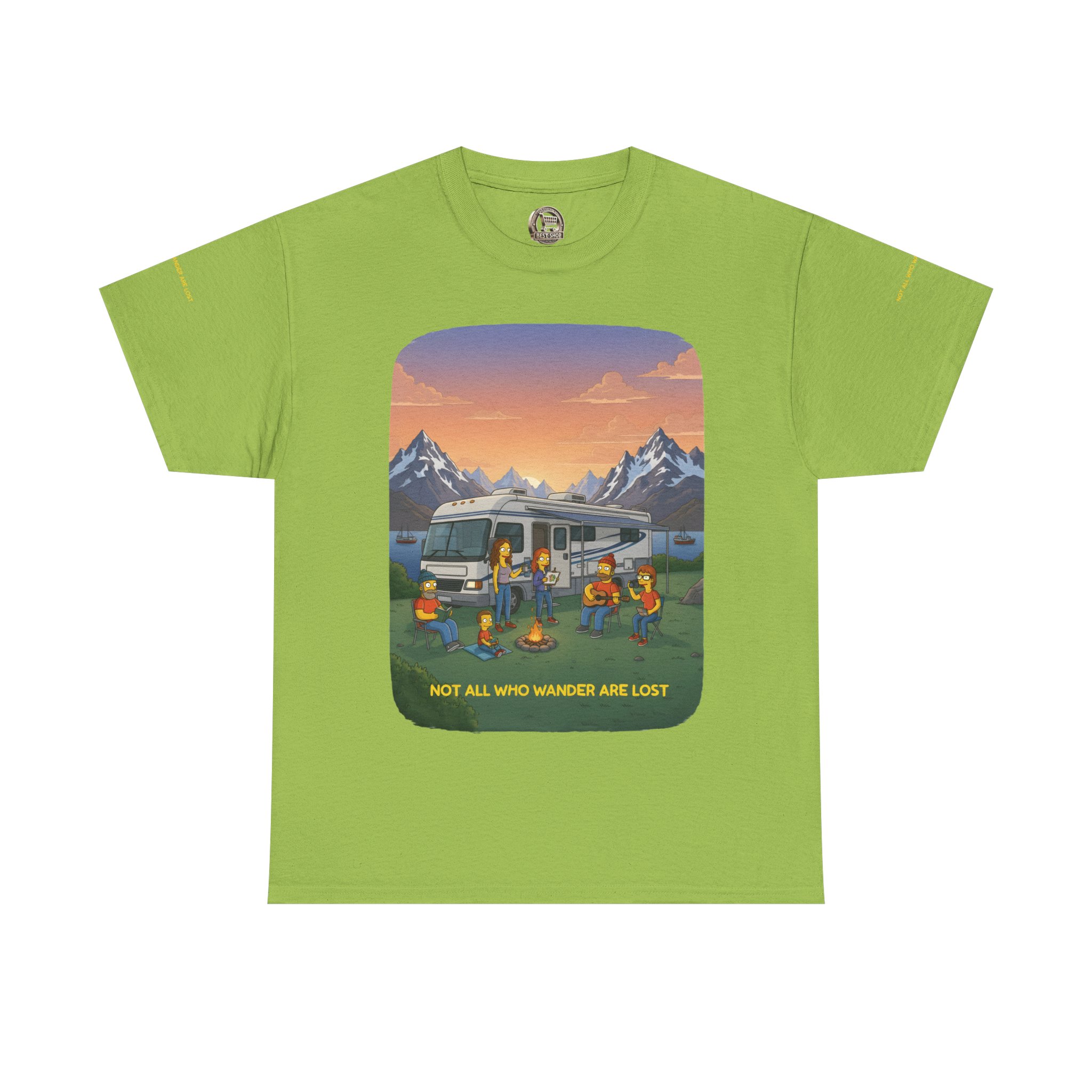 Unisex Heavy Cotton Tee — "Not All Who Wander Are Lost" Design Sitcom-Line