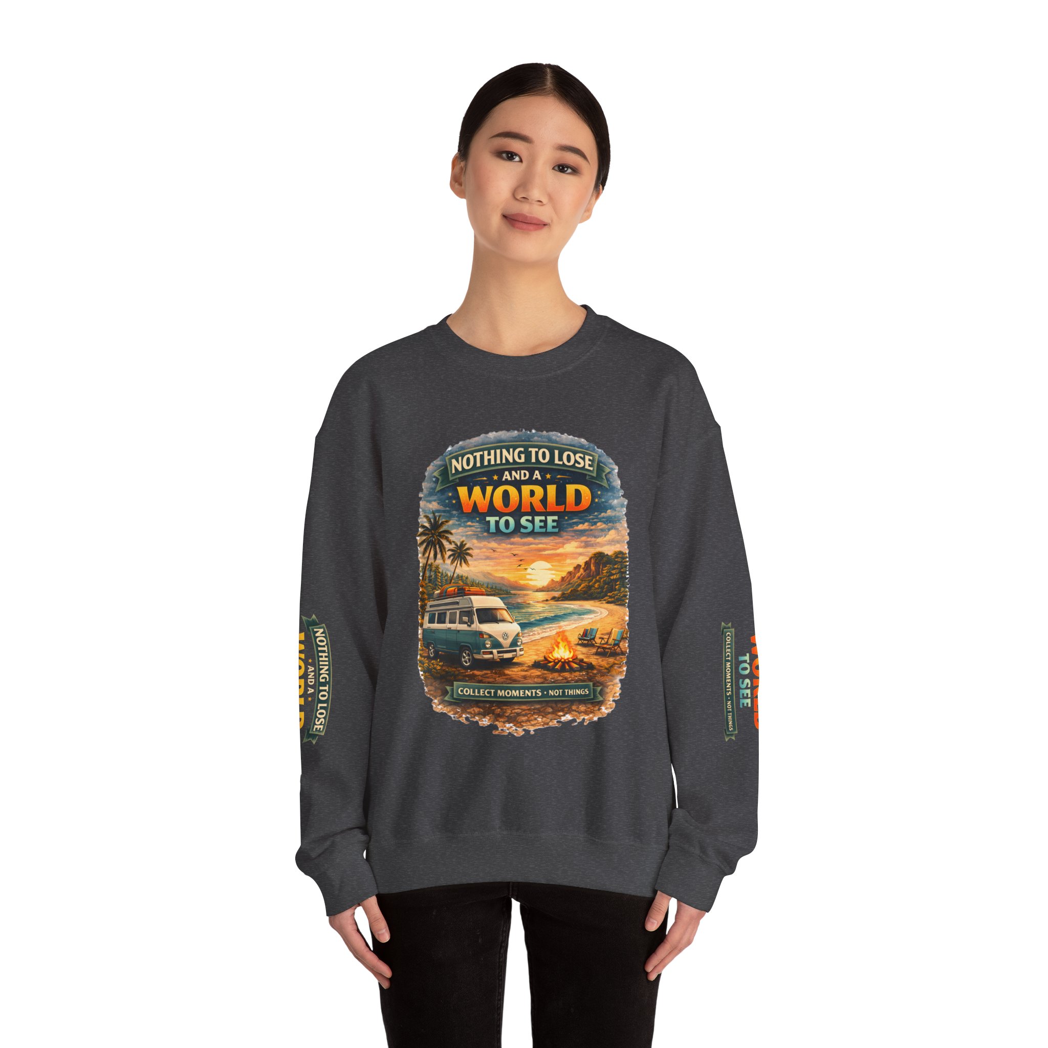Unisex Heavy Blend™ Crewneck Sweatshirt — "Nothing To Lose" Design Scenic-Line