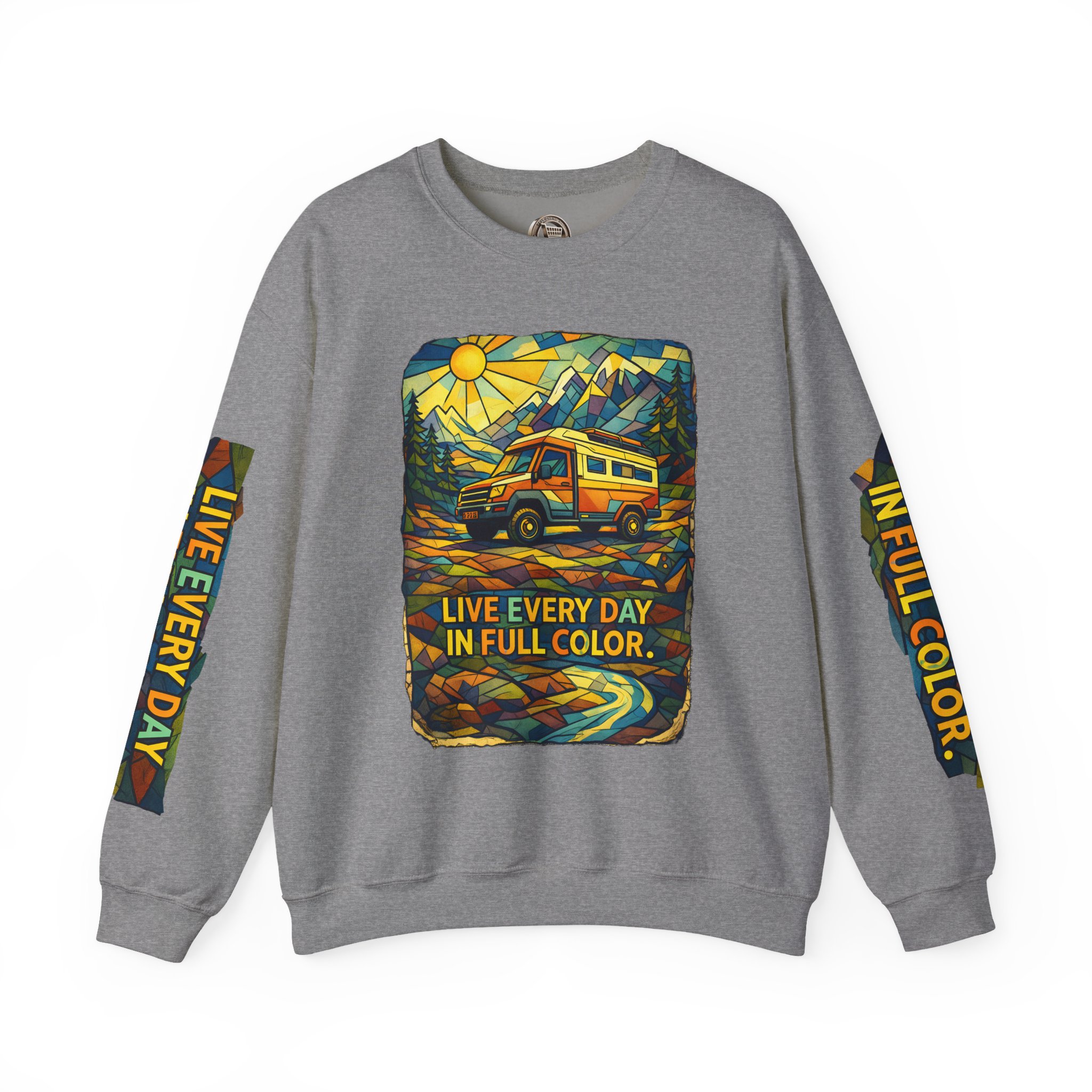 439673181336804528_2048.jpeg Unisex Heavy Blend™ Crewneck Sweatshirt — "Live Every Day InFull Color" Design Cubic-Line