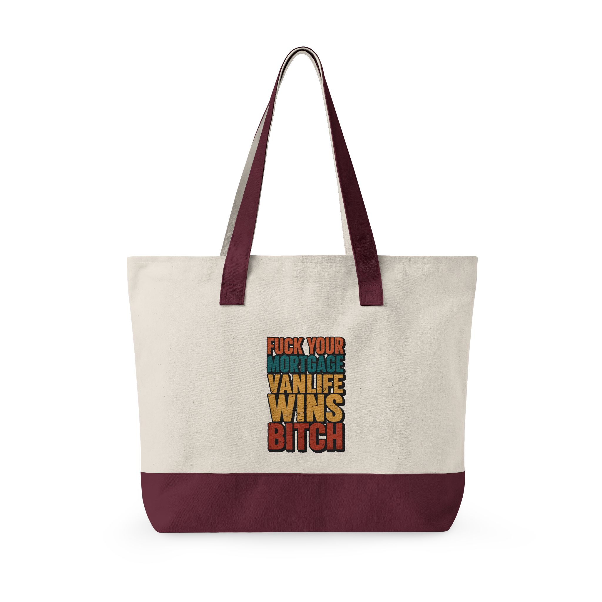 Zippered Canvas Tote — "Fuck Your Mortgage" (Design F**K-Line)