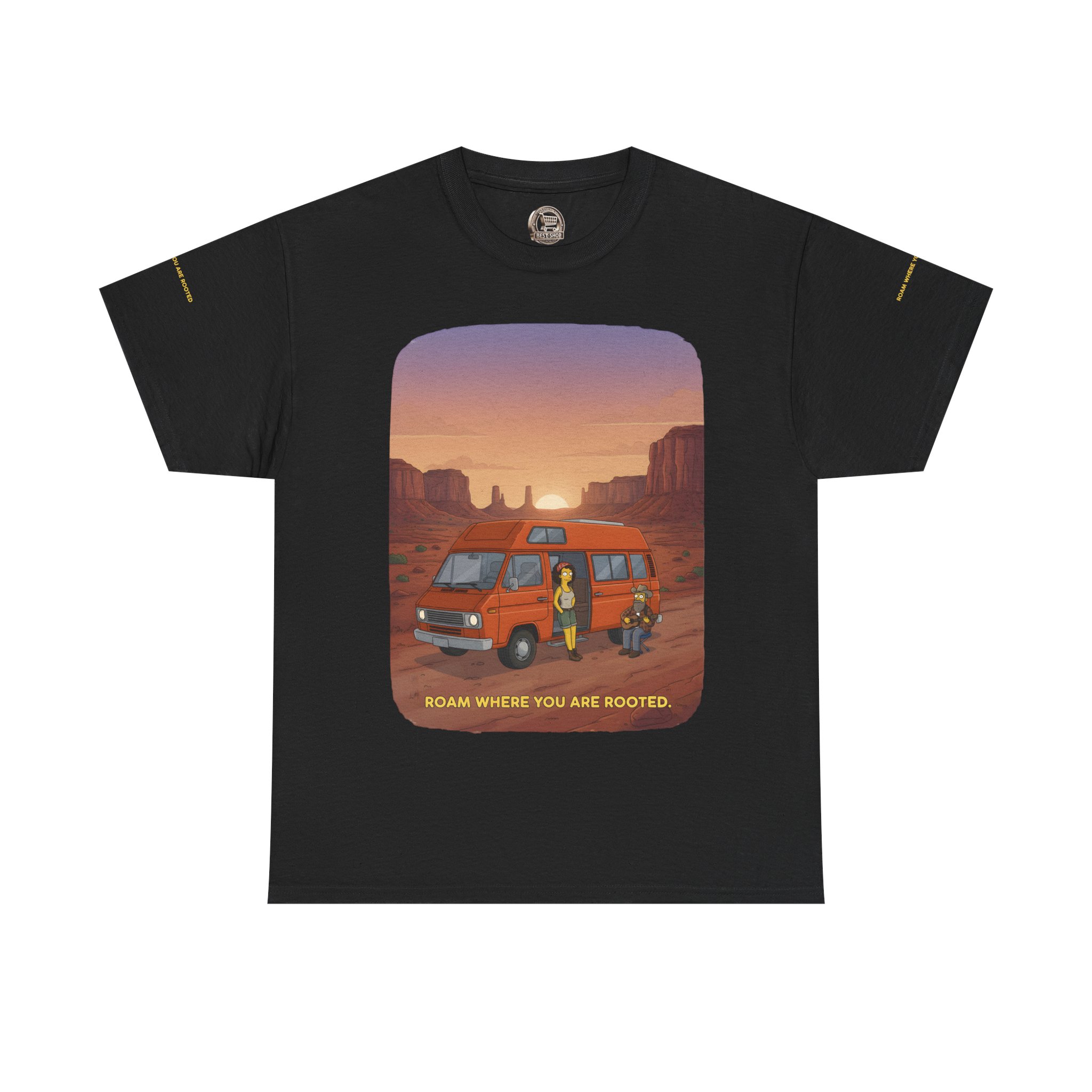 Unisex Heavy Cotton Tee — "Roam Where You Are Rooted" Design Sitcom-Line