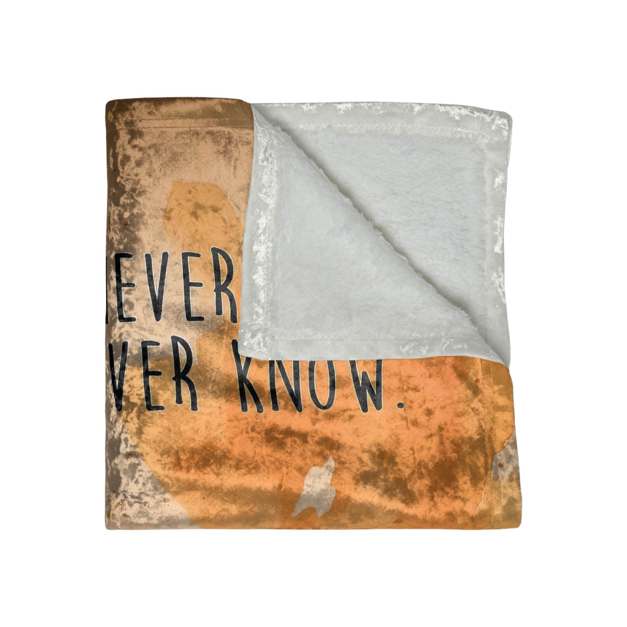 Crushed Velvet Blanket - Vintage Camper “If You Never Go, You’ll Never Know” Travel Throw