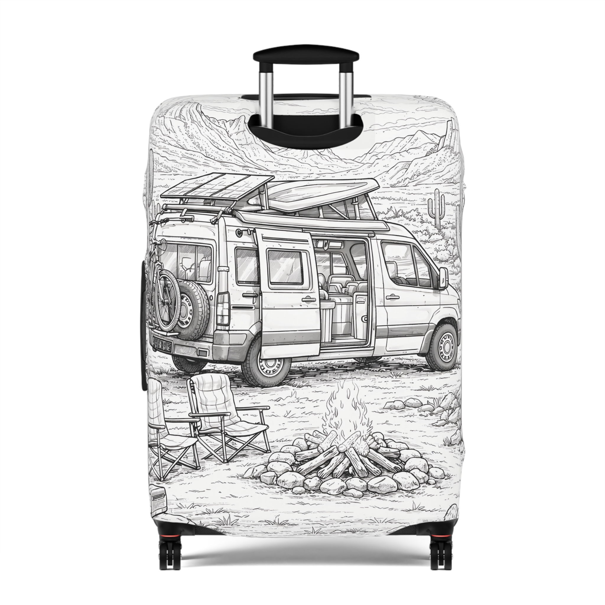 4407972149303459440_2048.jpeg Luggage Cover — Adventure Camper Sketch Travel Suitcase