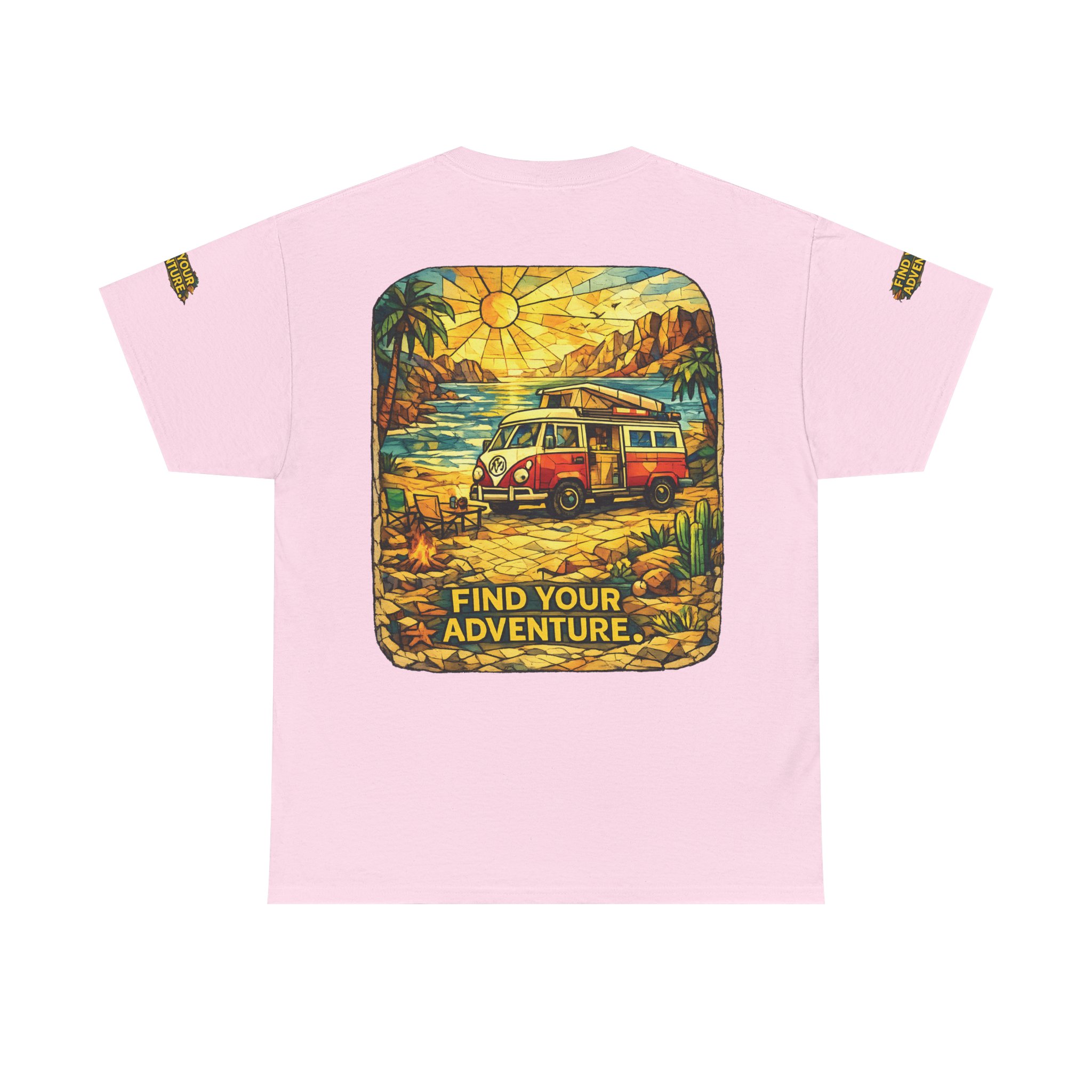 Unisex Heavy Cotton Tee — "Find Your Adventure" Design Cubic-Line