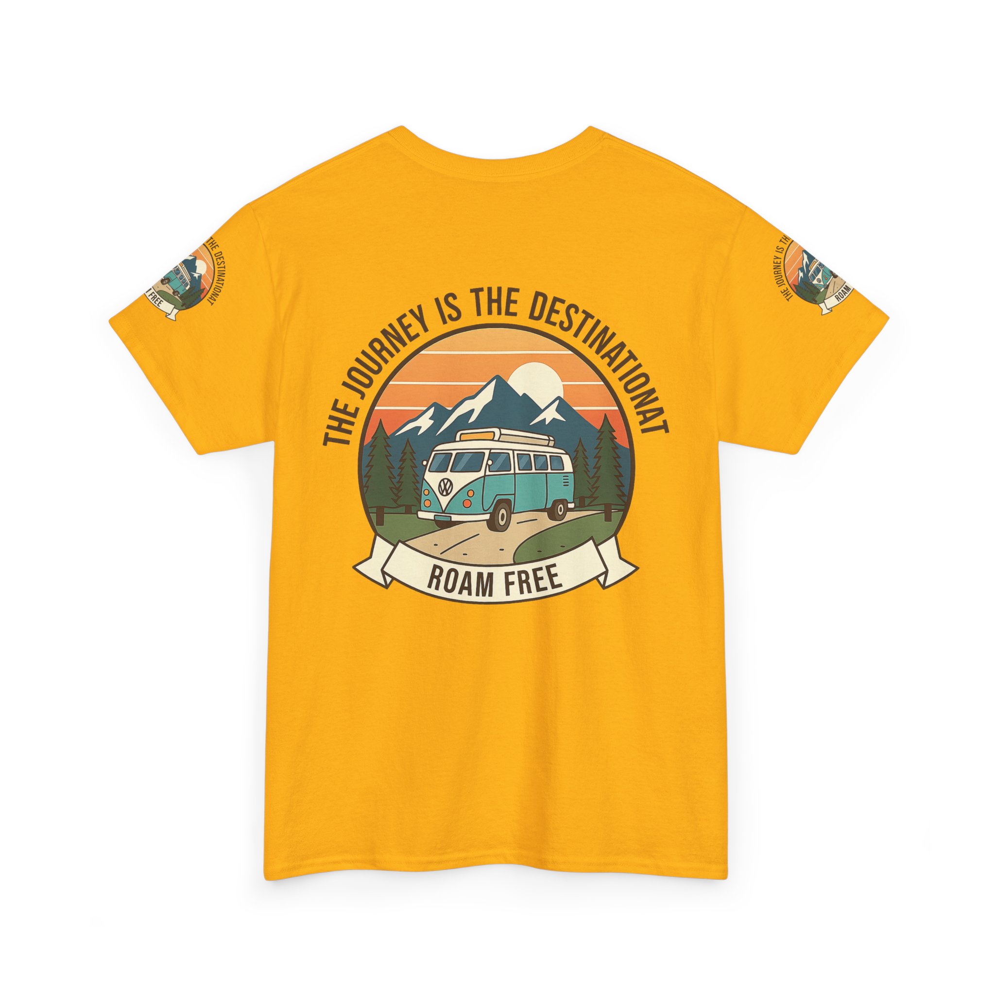 Unisex Heavy Cotton Tee — "The Journey Is The Destination" Roam Free Travel Shirt