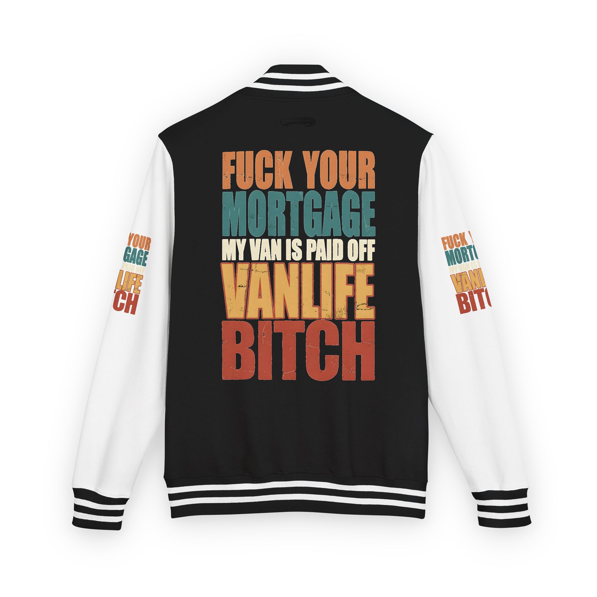 Unisex Heavyweight Letterman Jacket — "Fuck Your Mortgage" Design F**K-Line