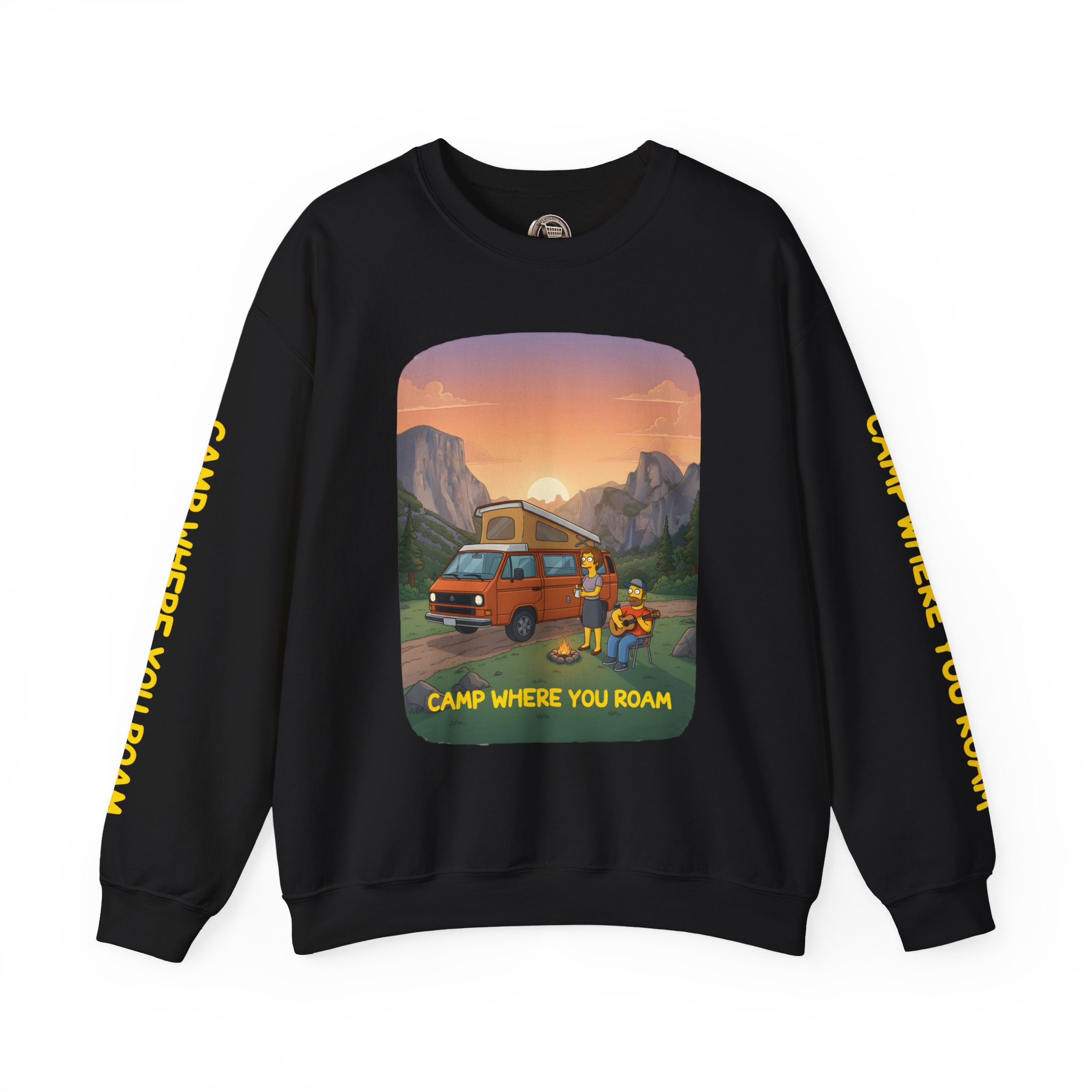 Unisex Heavy Blend™ Crewneck Sweatshirt — "Camp Where You Roam" Design Sitcom-Line