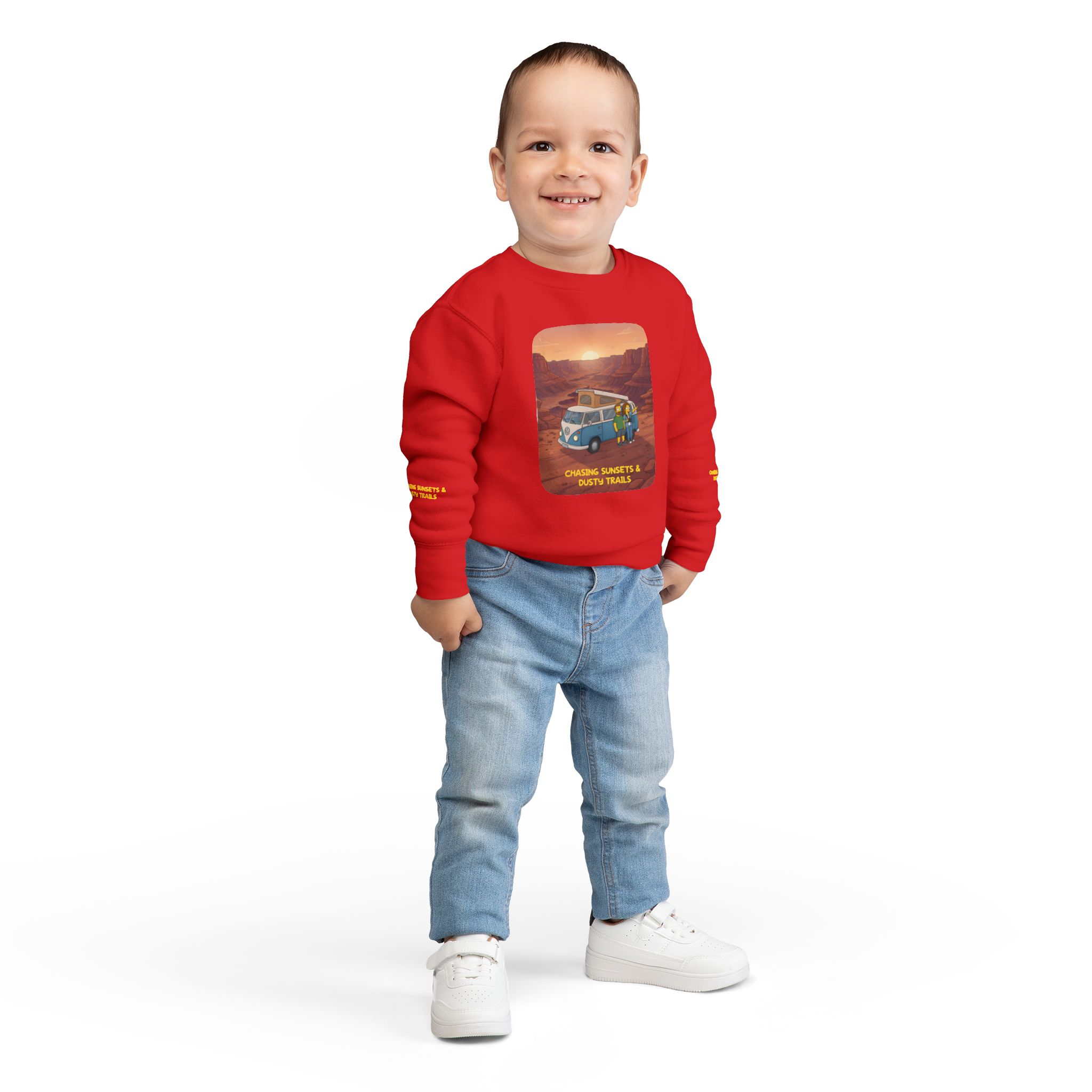 Toddler Sweatshirt - "Chasing Sunsets And Dusty Trails" (Design Sitcom-Line)
