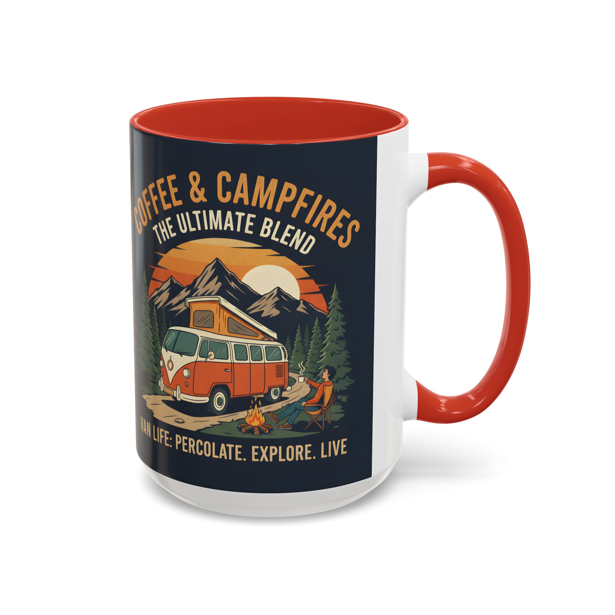 Accent Coffee Mug (11, 15oz) — "Coffee and campfires"