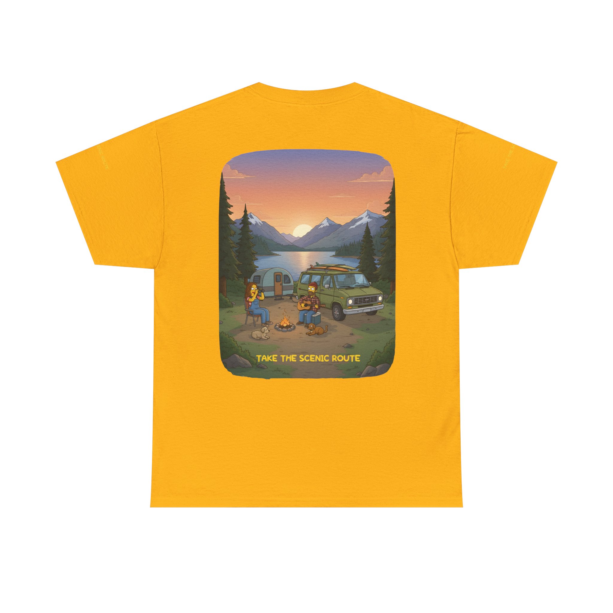 Unisex Heavy Cotton Tee — "Take The Scenic Route" Design Sitcom-Line