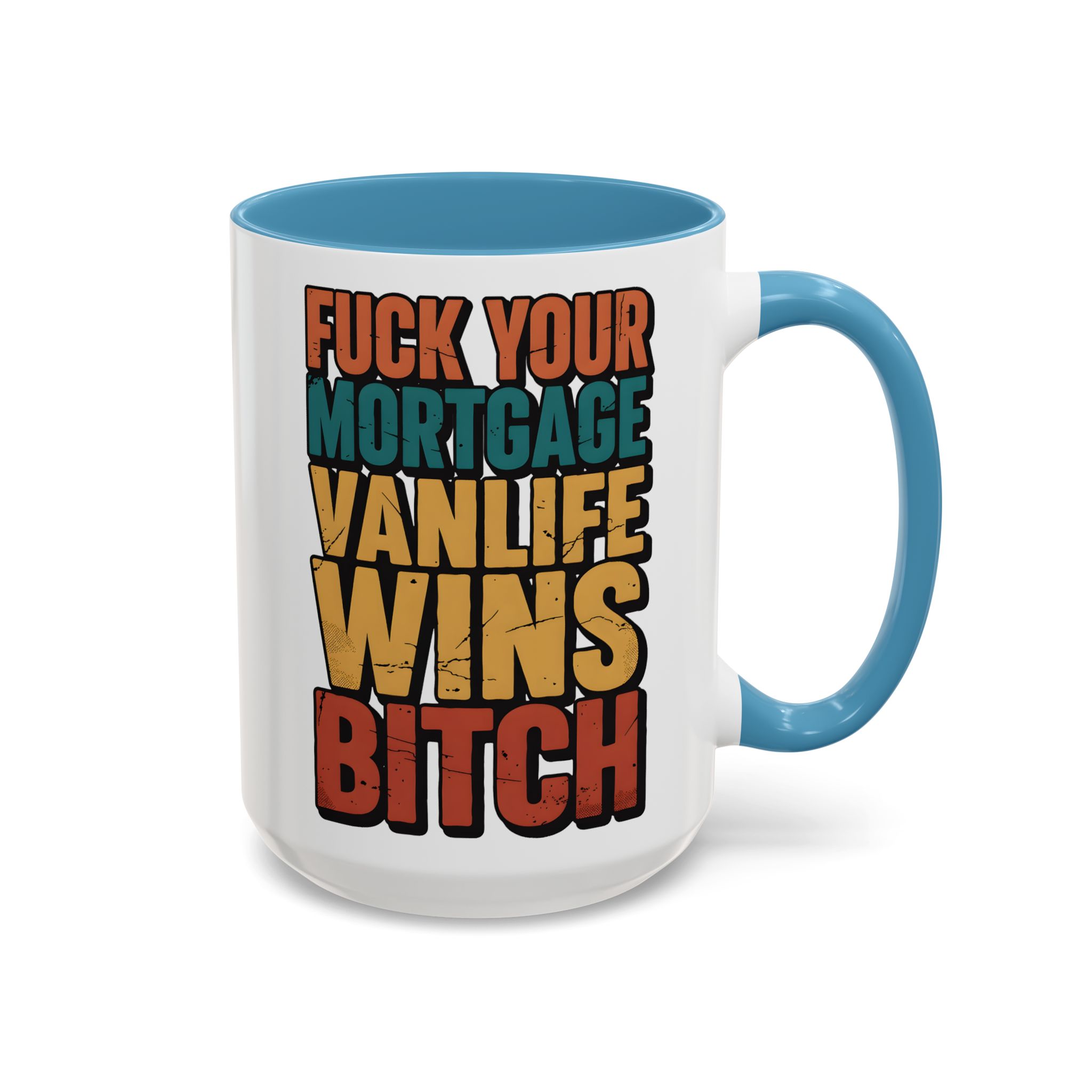 Accent Coffee Mug (11, 15oz) — "Fuck Your Mortgage" Design F**K-Line